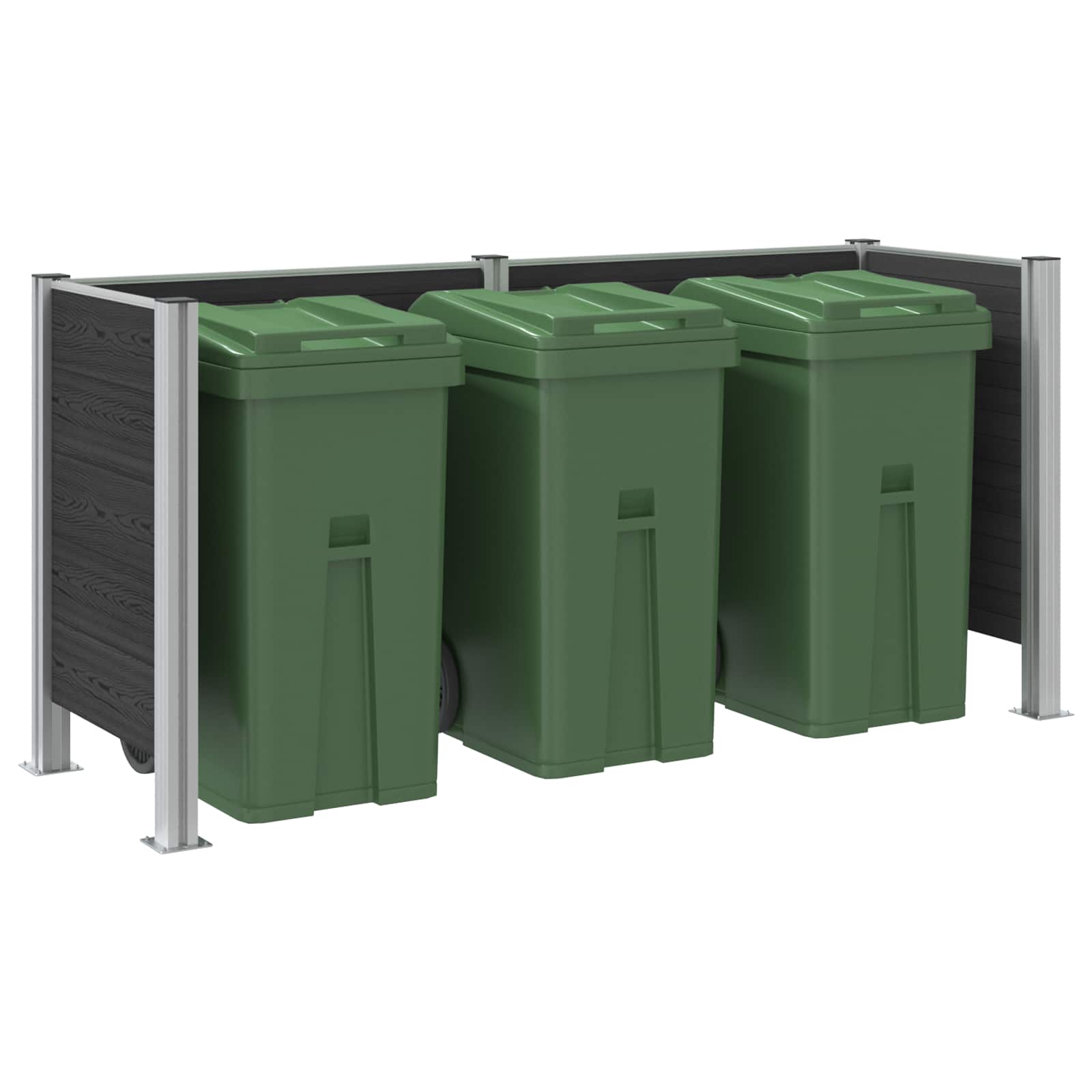 Hulladék gyűjtő kerítés szürke 237 x 85 x 115 cm