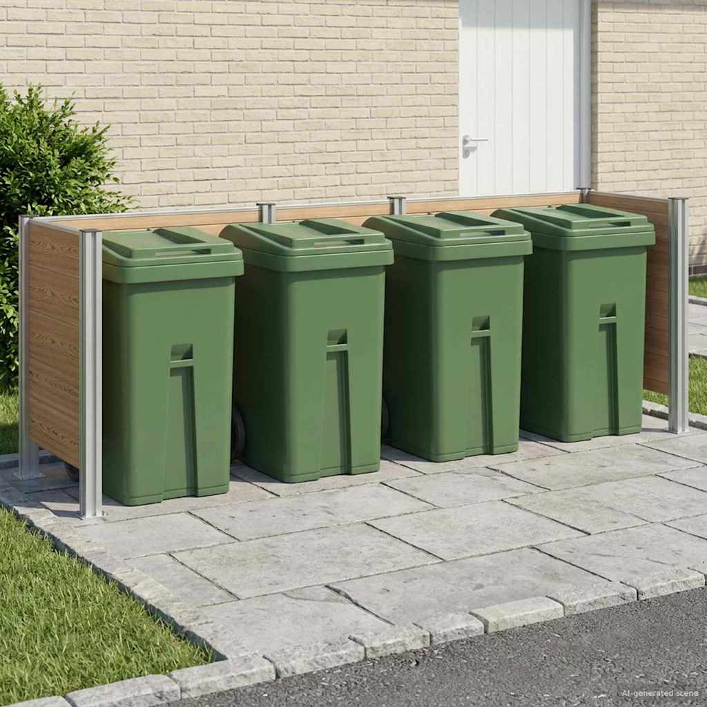 Hulladék gyűjtő kerítés barna 315 x 85 x 115 cm