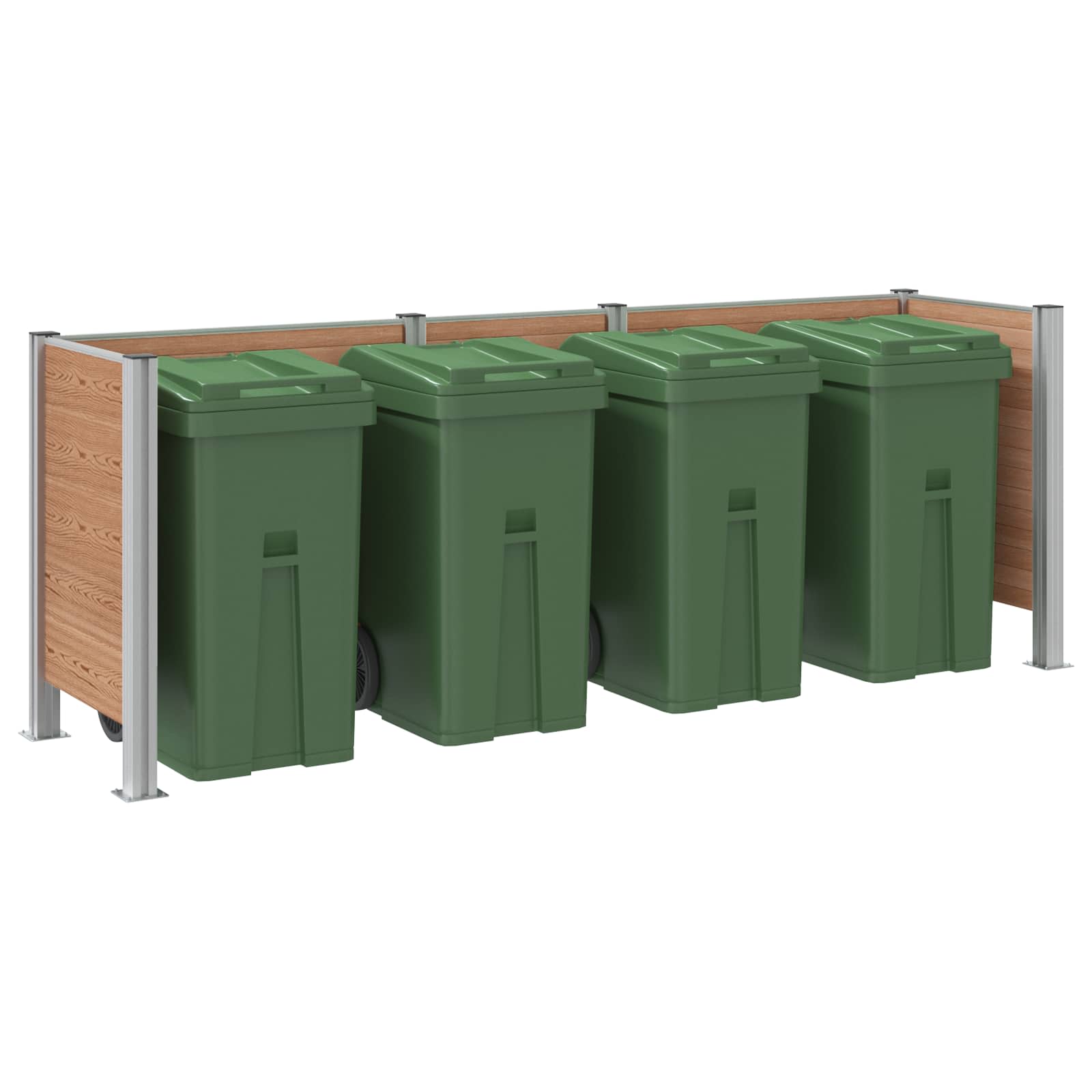 Hulladék gyűjtő kerítés barna 315 x 85 x 115 cm