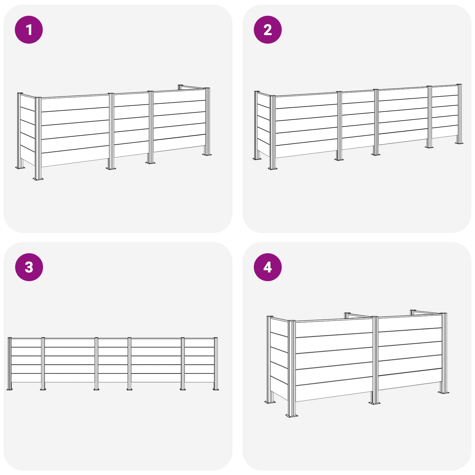 Hulladék gyűjtő kerítés szürke 315 x 85 x 115 cm