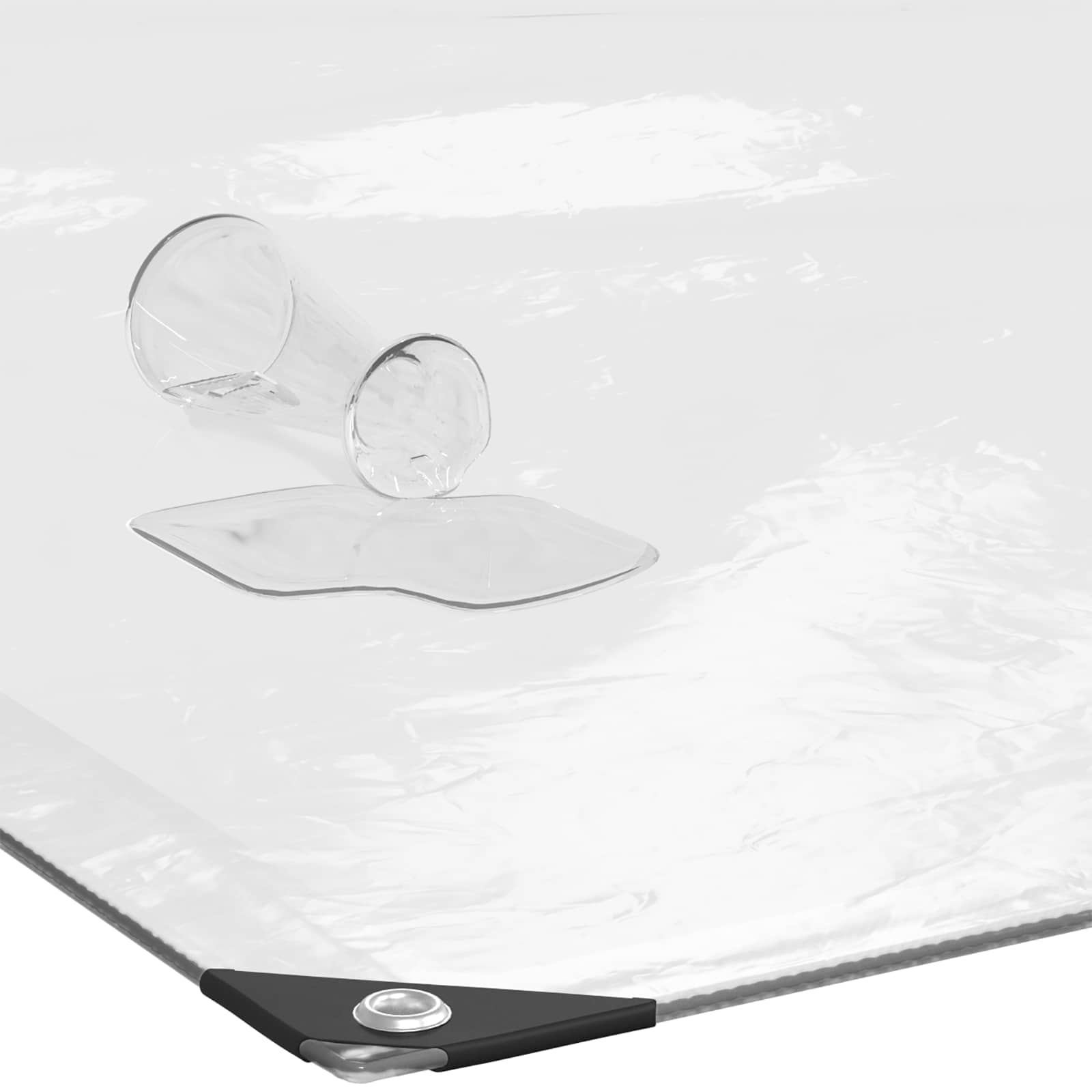 Ponyva fémfülekkel átlátszó 3 x 12 m polietilén