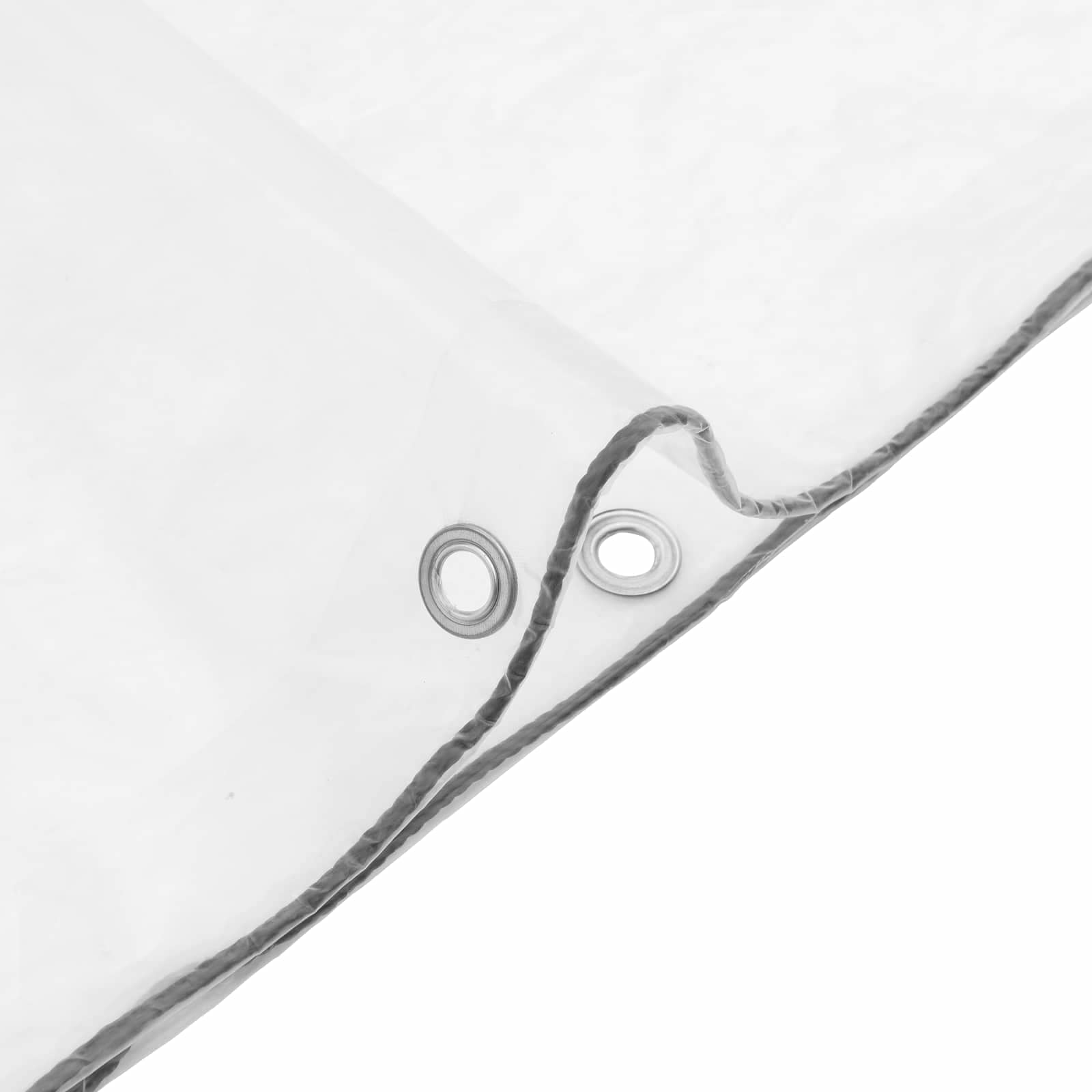 Ponyva fémfülekkel átlátszó 5 x 12 m polietilén