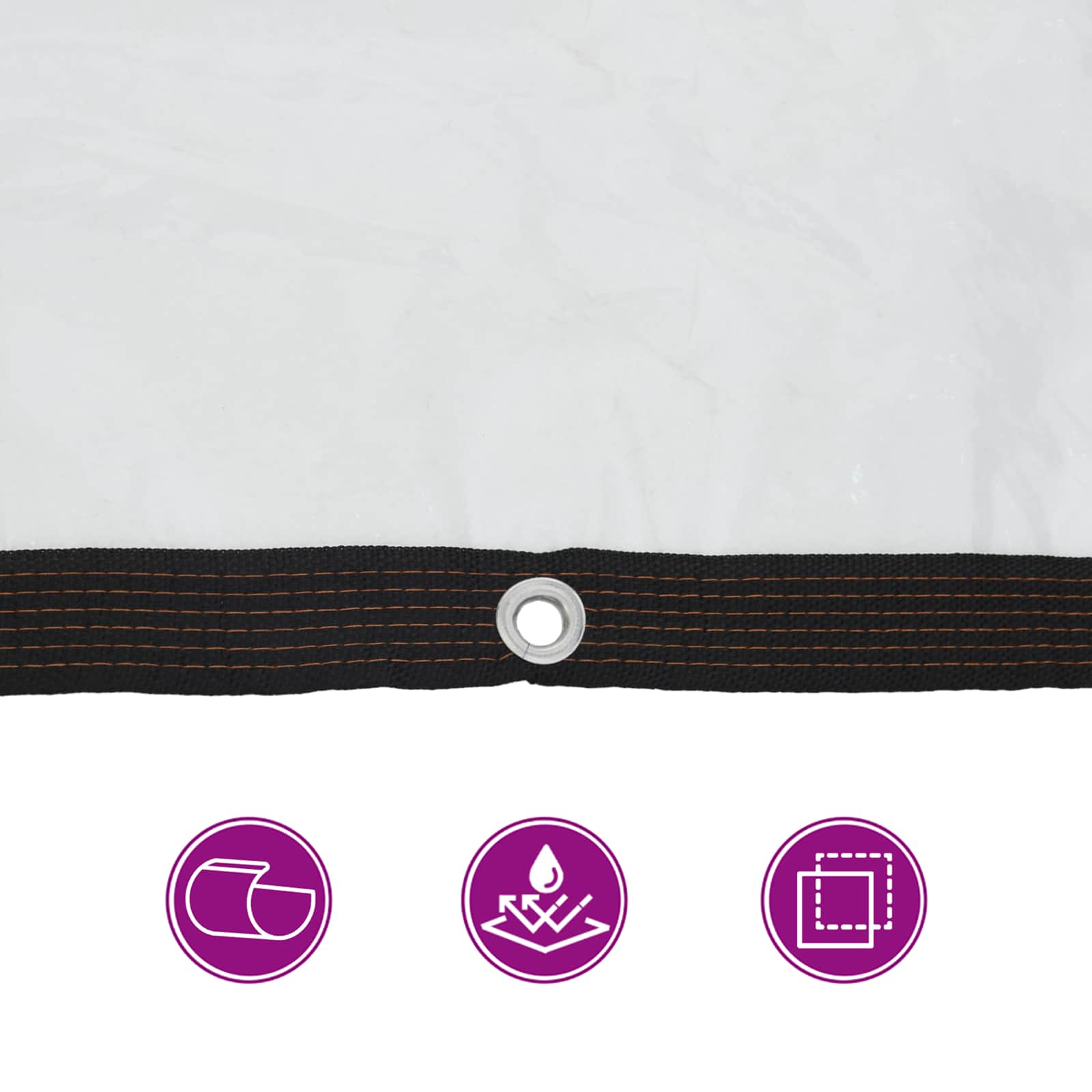 Ponyva fémfülekkel átlátszó 5 x 6 m polietilén