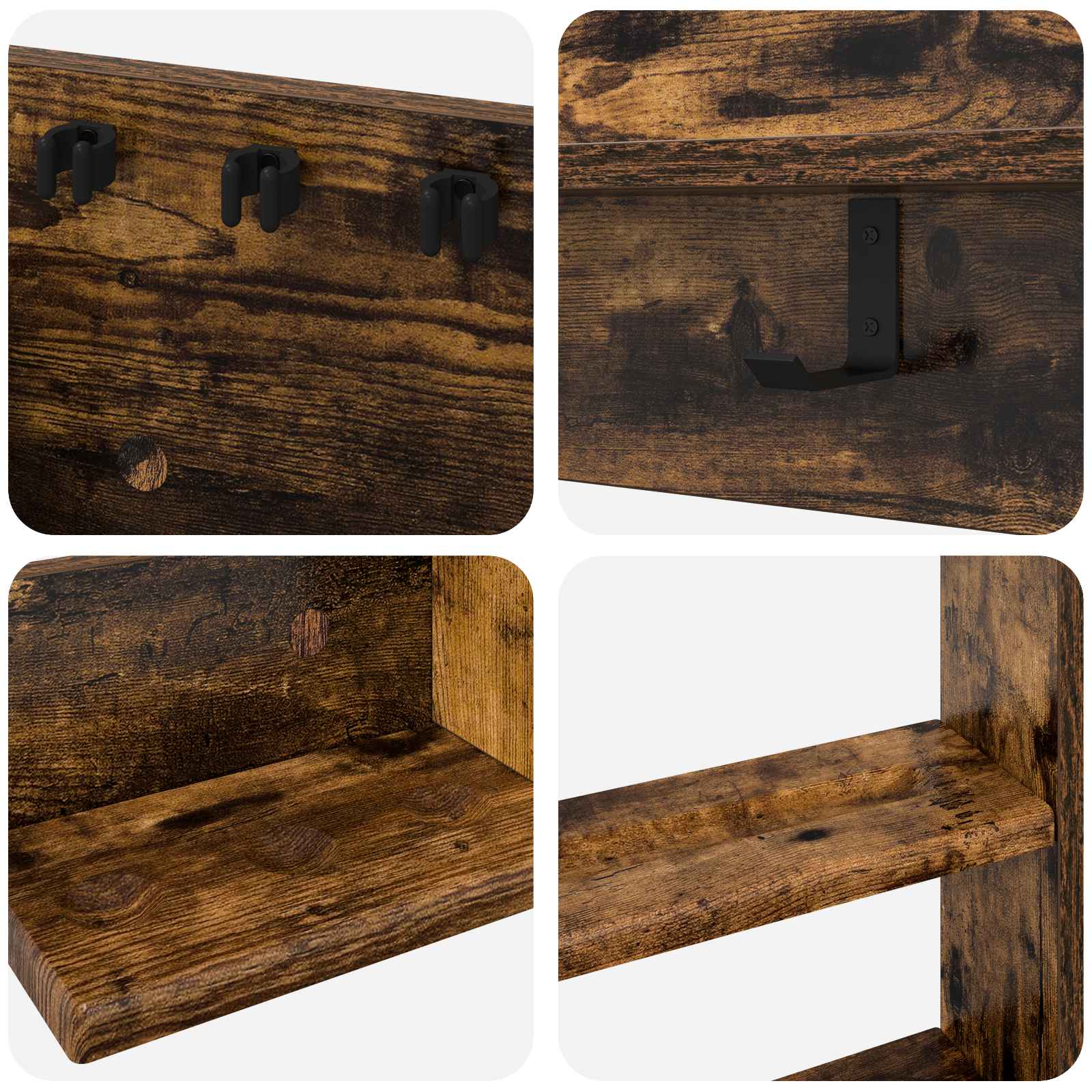 Biliárd dákó állvány szerelt fa 93 x 12 x 103 cm füstös tölgy