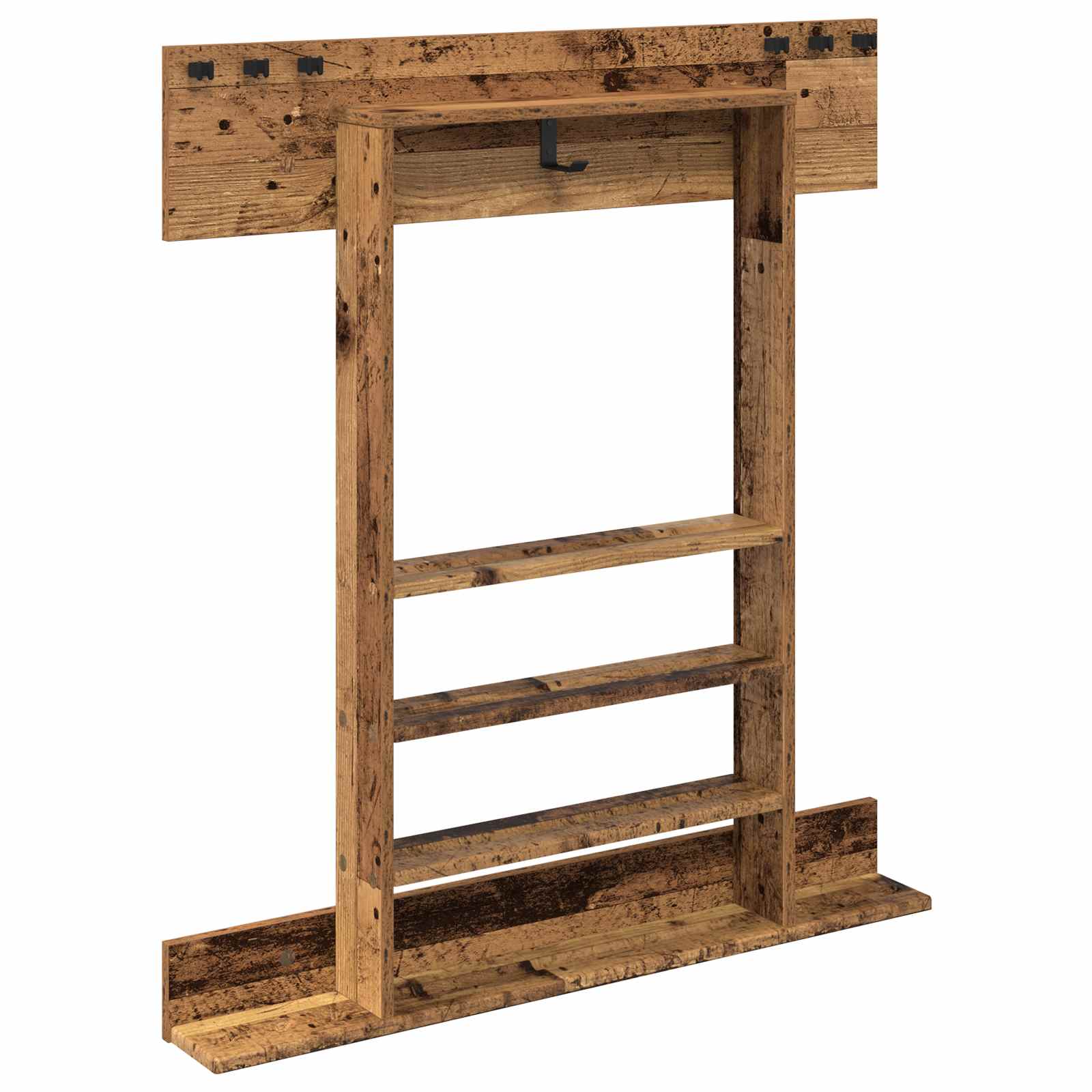 Biliárd dákó állvány szerelt fa 93 x 12 x 103 cm antik fa