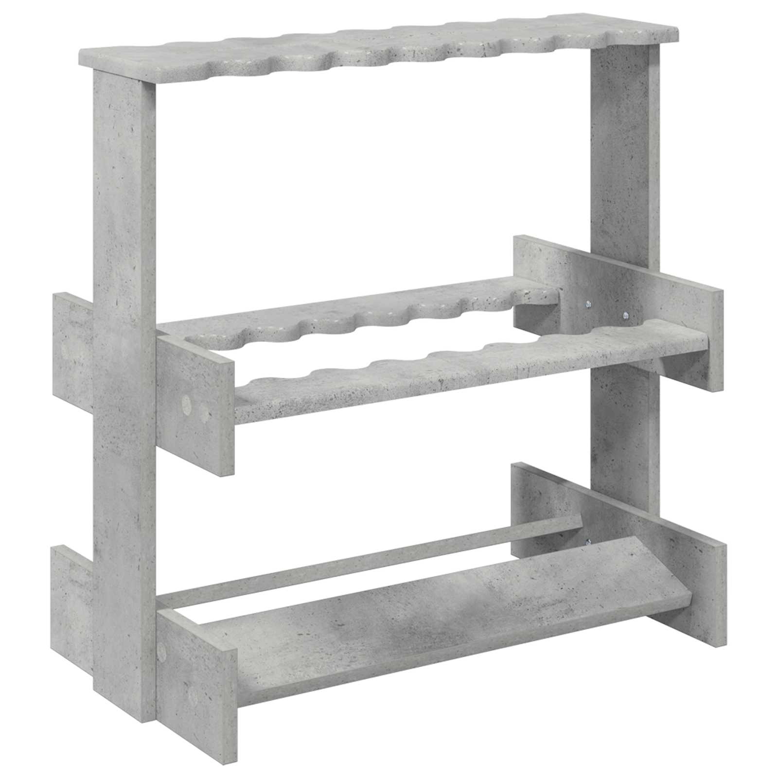 Biliárd dákó állvány szerelt fa 60 x 35 x 60 cm betonszürke