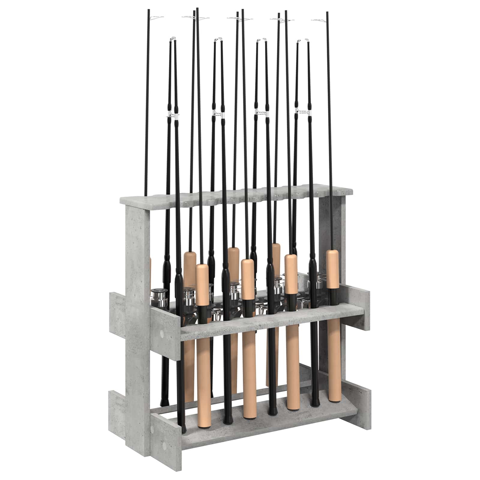 Biliárd dákó állvány szerelt fa 60 x 35 x 60 cm betonszürke