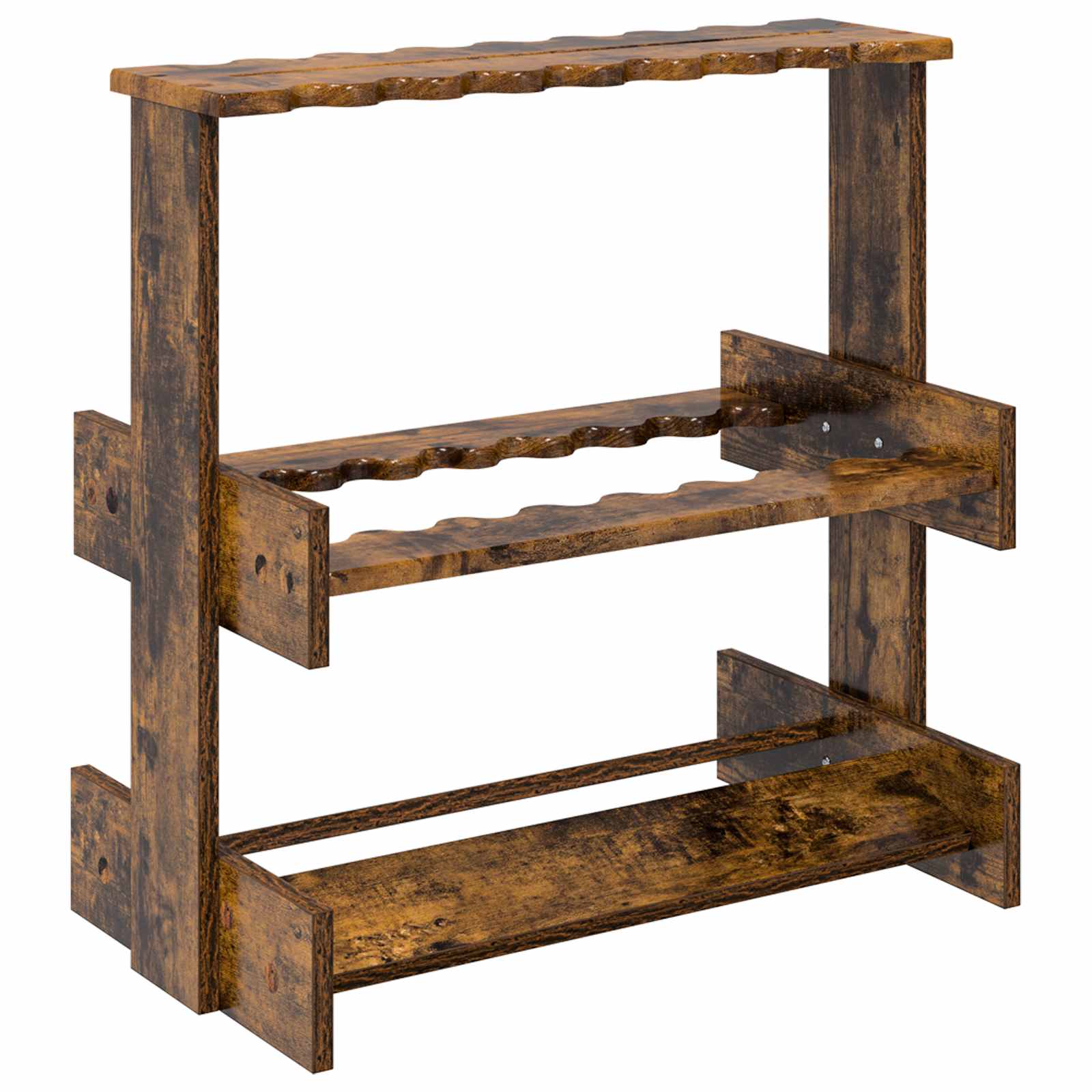 Biliárd dákó állvány szerelt fa 60 x 35 x 60 cm füstös tölgy