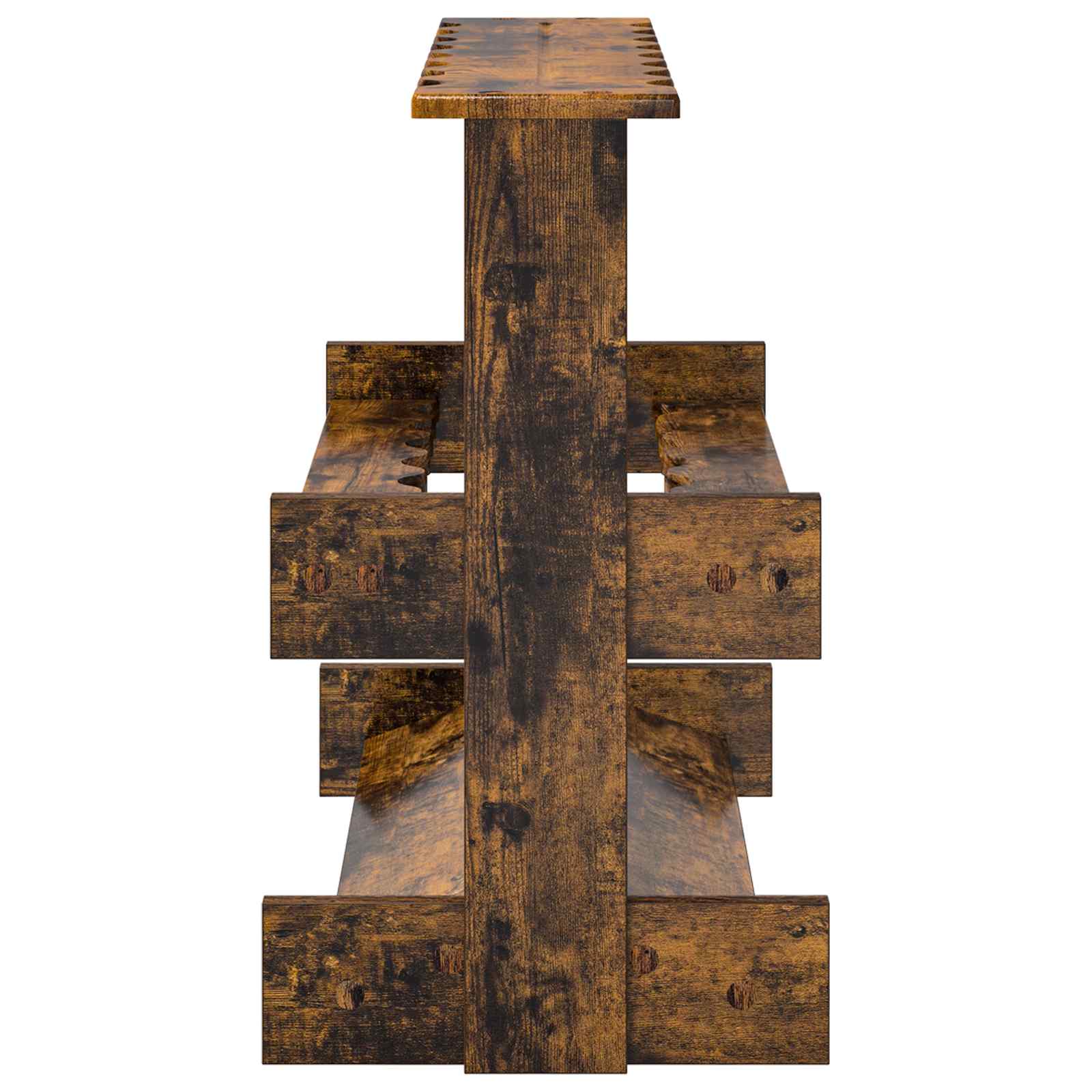 Biliárd dákó állvány szerelt fa 60 x 35 x 60 cm füstös tölgy