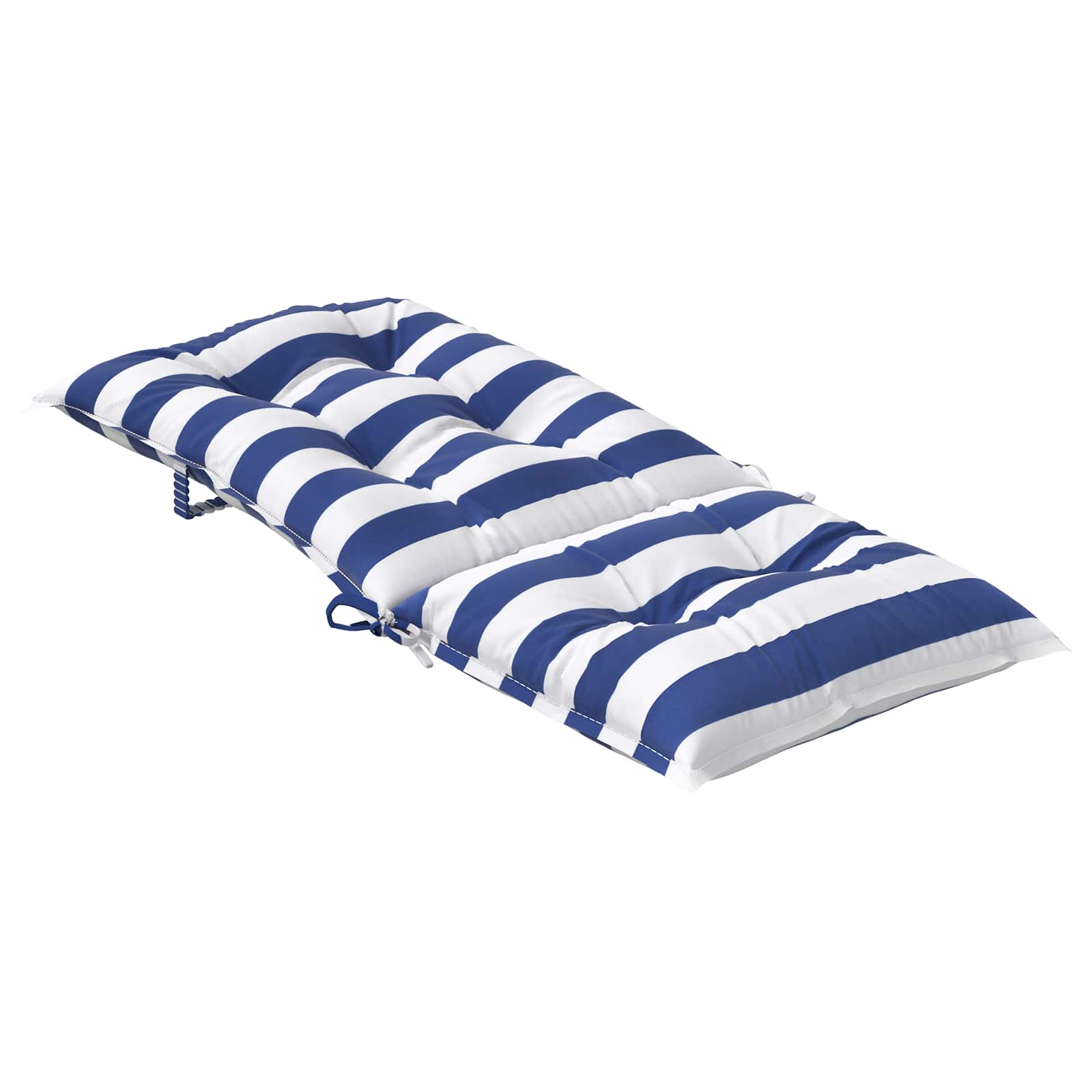 Kültéri párna 6 pcs kék és fehér 120 x 50 x 7 cm szövet