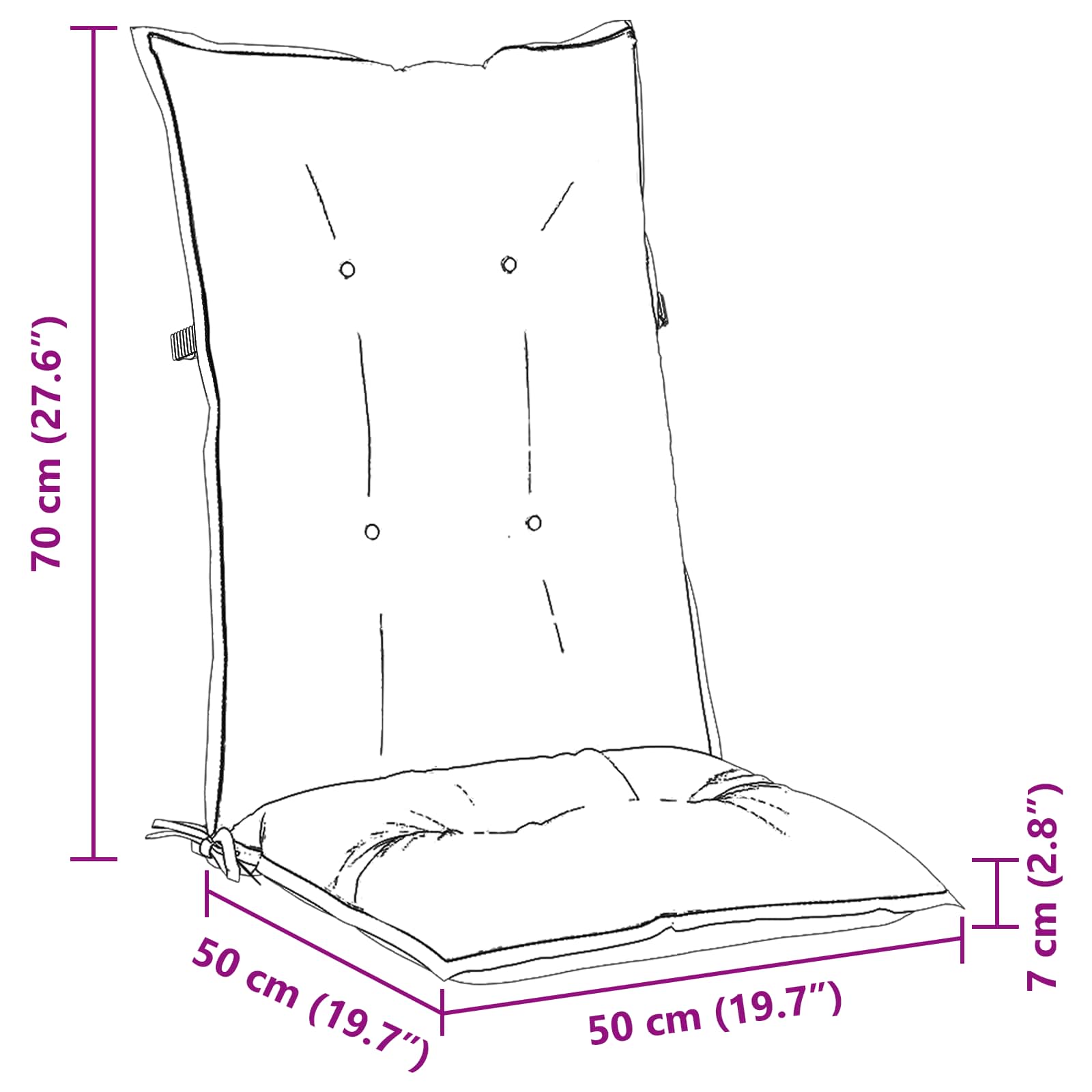 Kültéri párna 6 pcs kék és fehér 120 x 50 x 7 cm szövet
