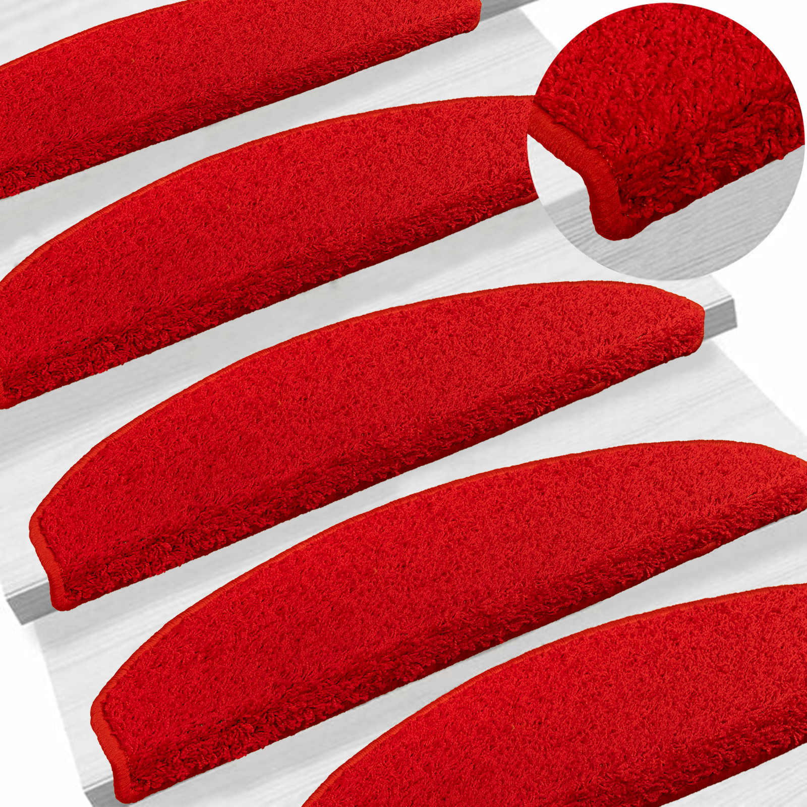Öntapadós lépcsőszőnyegek 15 pcs piros 80 x 24,5 x 3,5 cm