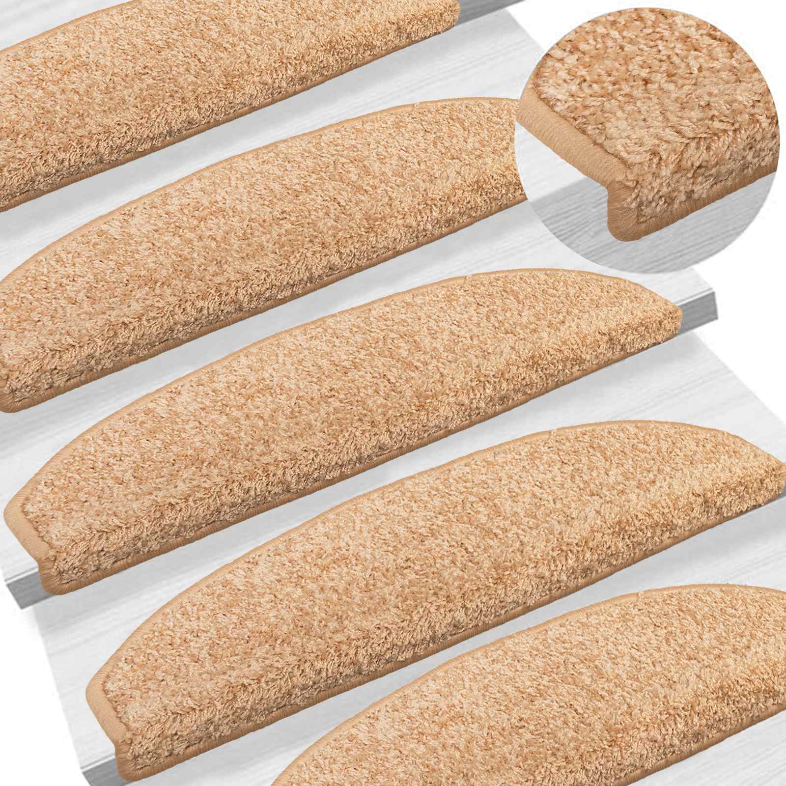 Öntapadós lépcsőszőnyegek 15 pcs arany 80 x 24,5 x 3,5 cm