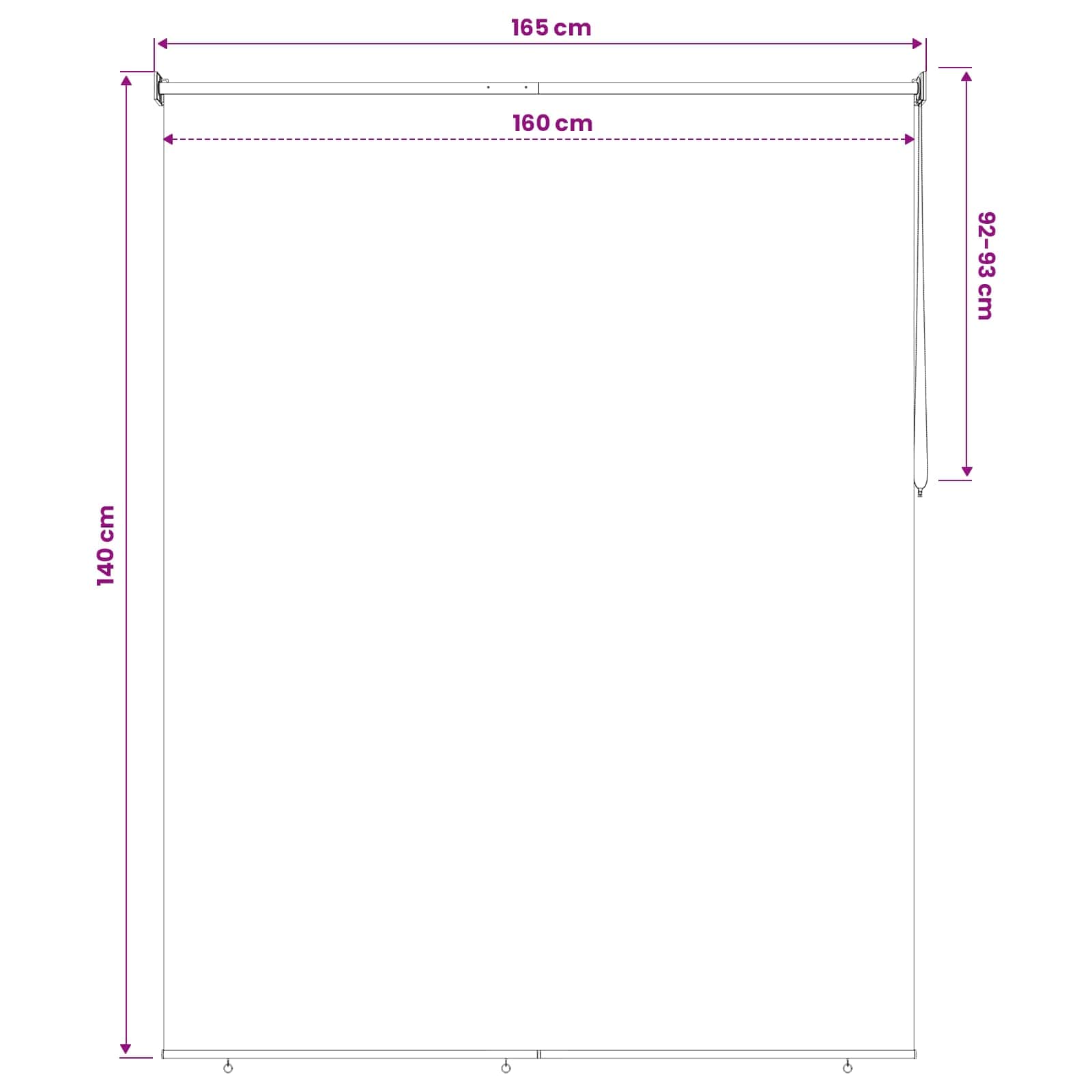 Roletta uv védelemmel bézs 160 x 140 cm poliészter
