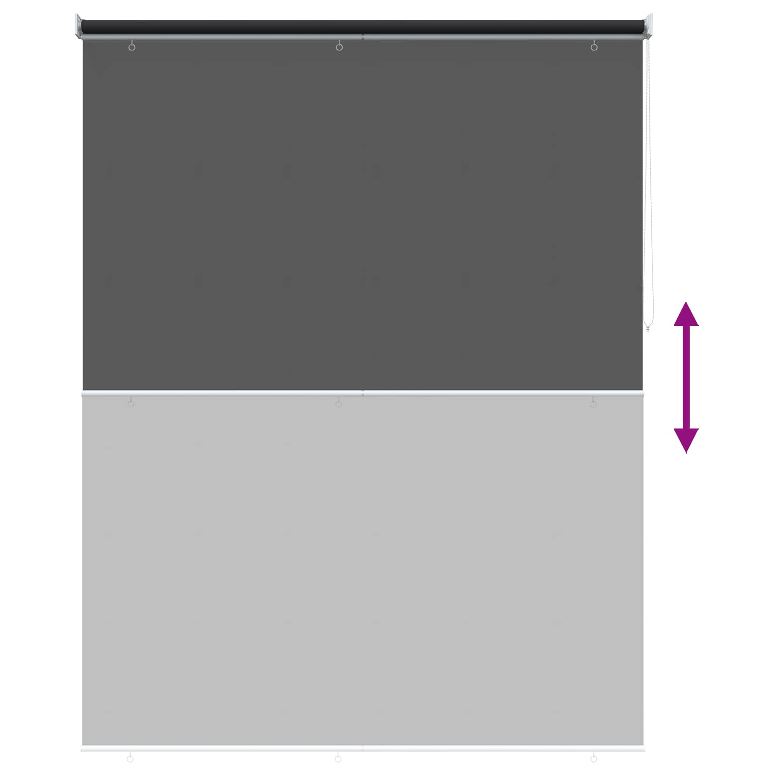Roletta uv védelemmel fekete 160 x 140 cm poliészter