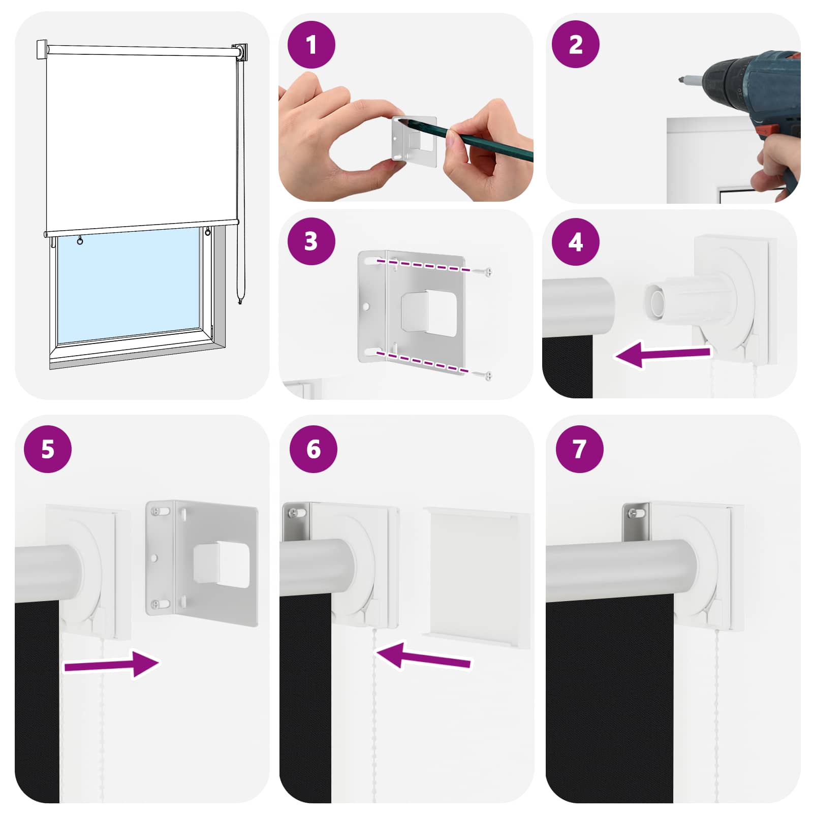 Roletta uv védelemmel fekete 160 x 140 cm poliészter