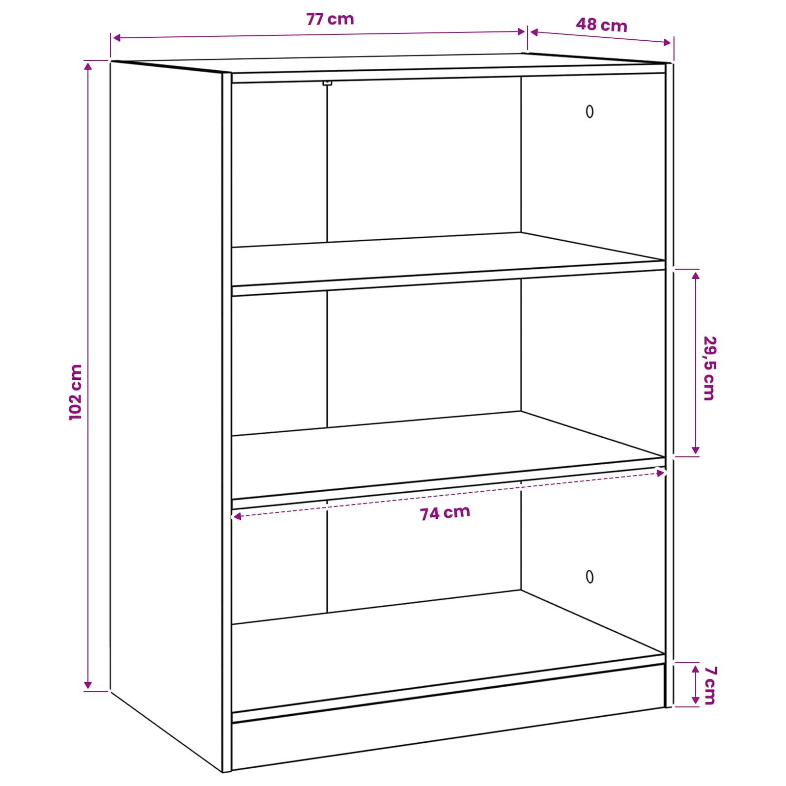 Ruhásszekrény polcokkal fekete tölgy 77 x 48 x 102 cm pb