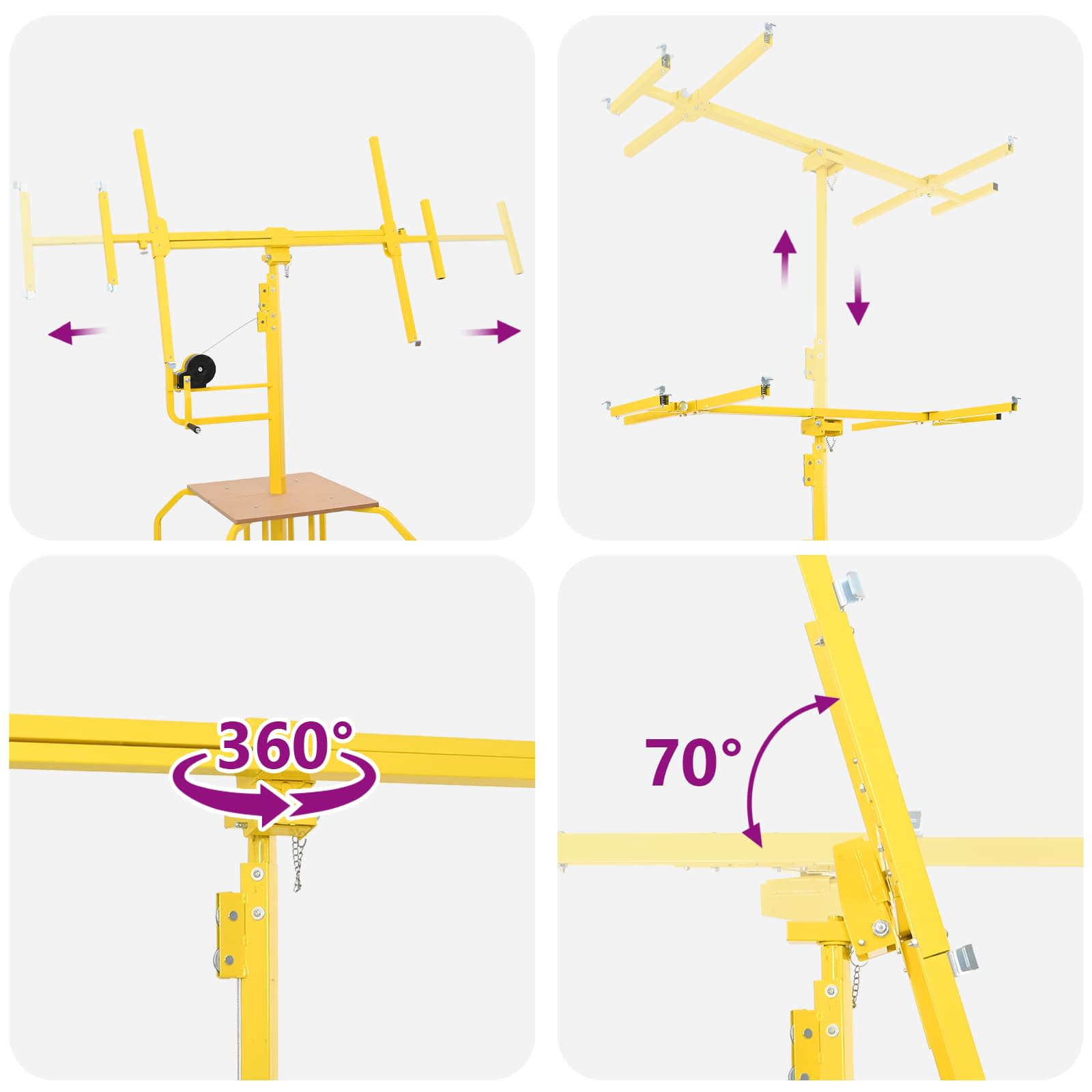 Gipszkartonemelő sárga 300 x 107 x 330 cm acél