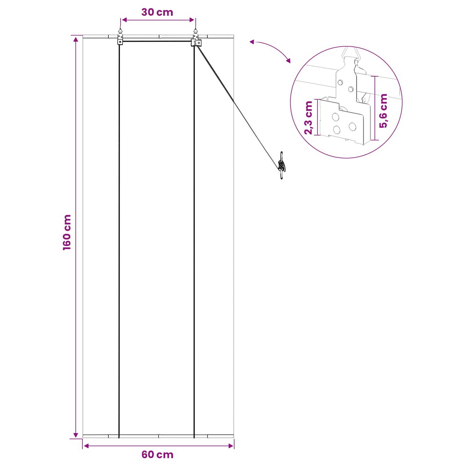 Roletta barna 60 x 160 cm bambusz