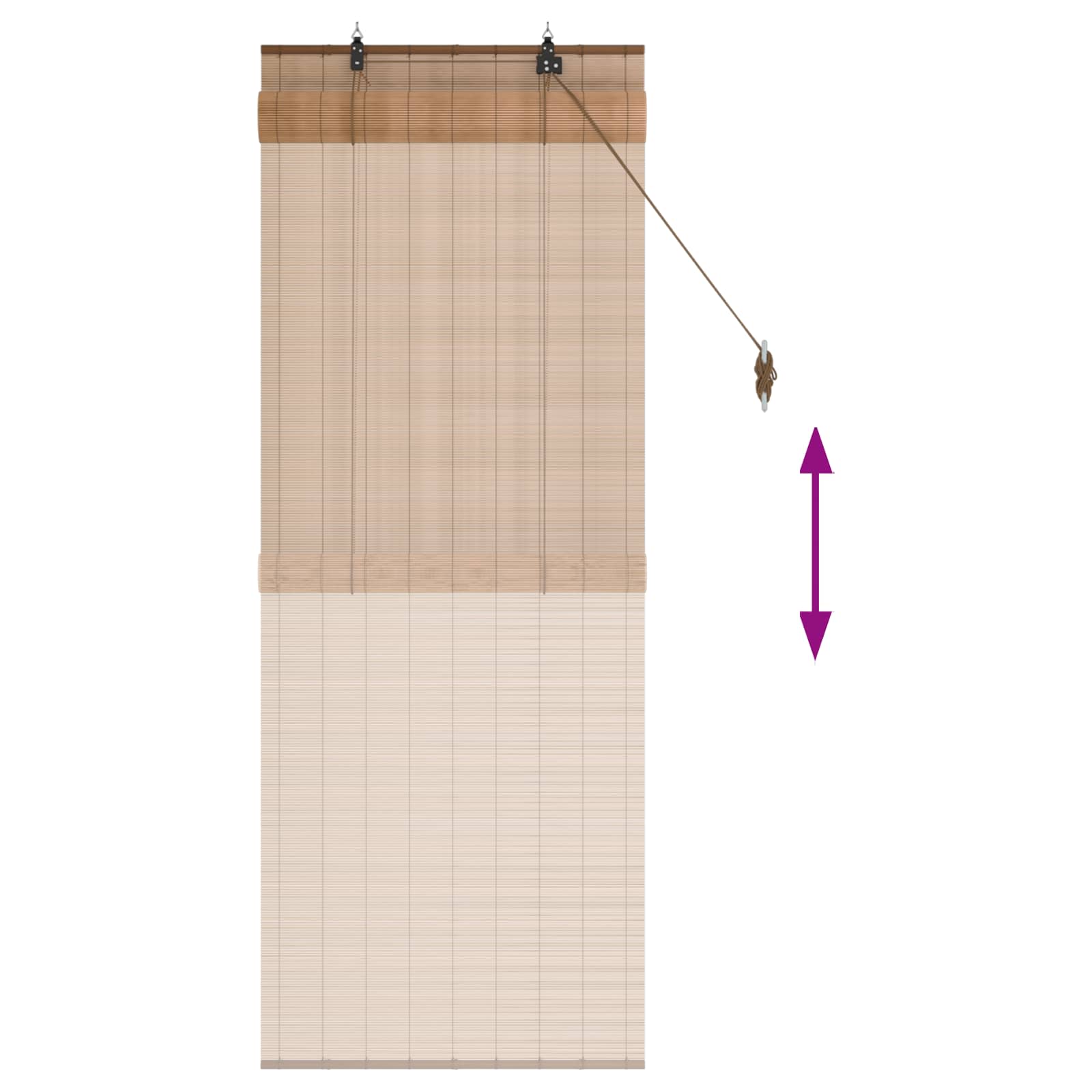 Roletta barna 70 x 160 cm bambusz