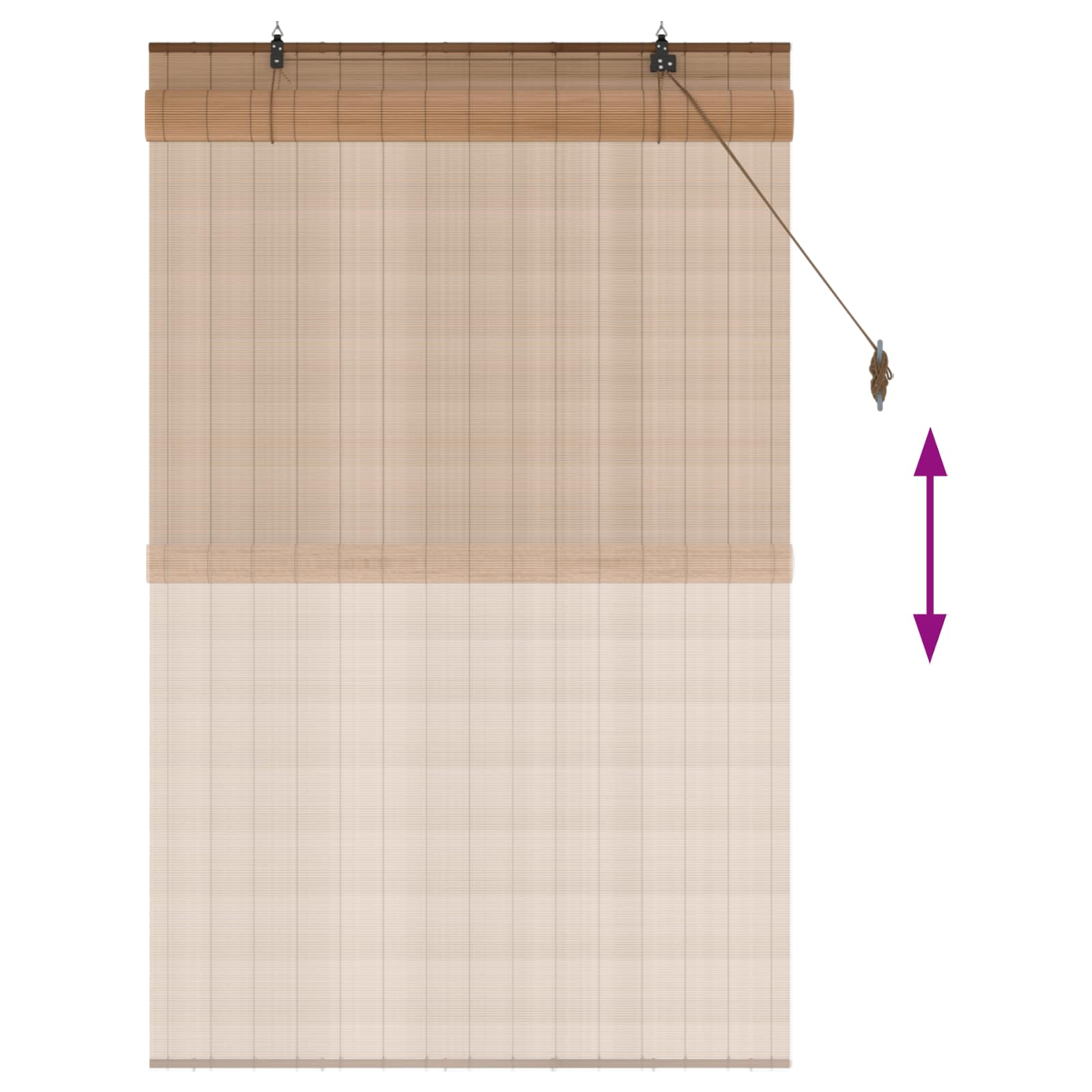 Roletta barna 110 x 160 cm bambusz