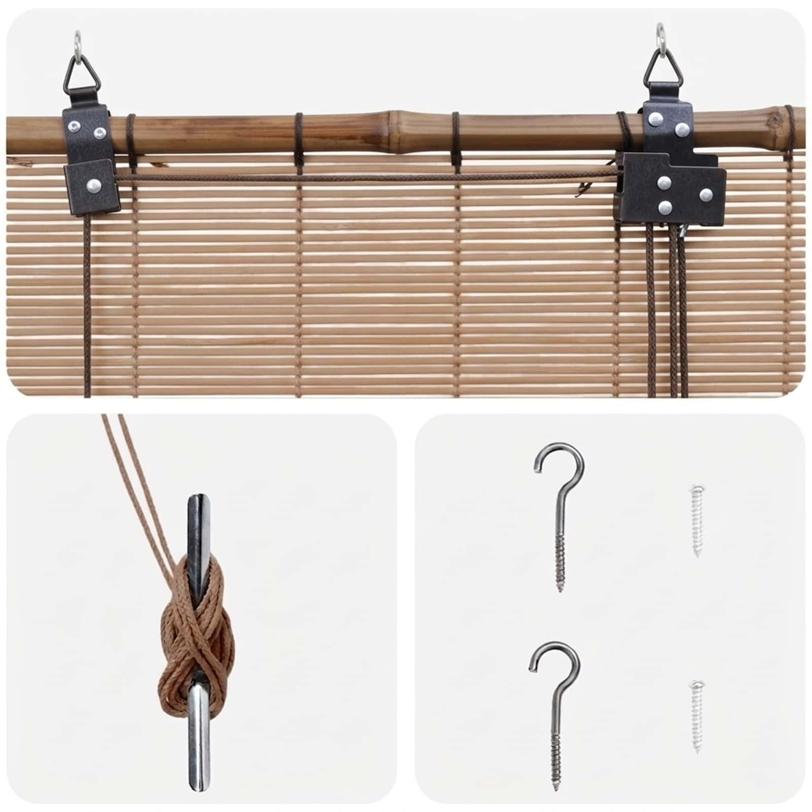 Roletta barna 130 x 220 cm bambusz