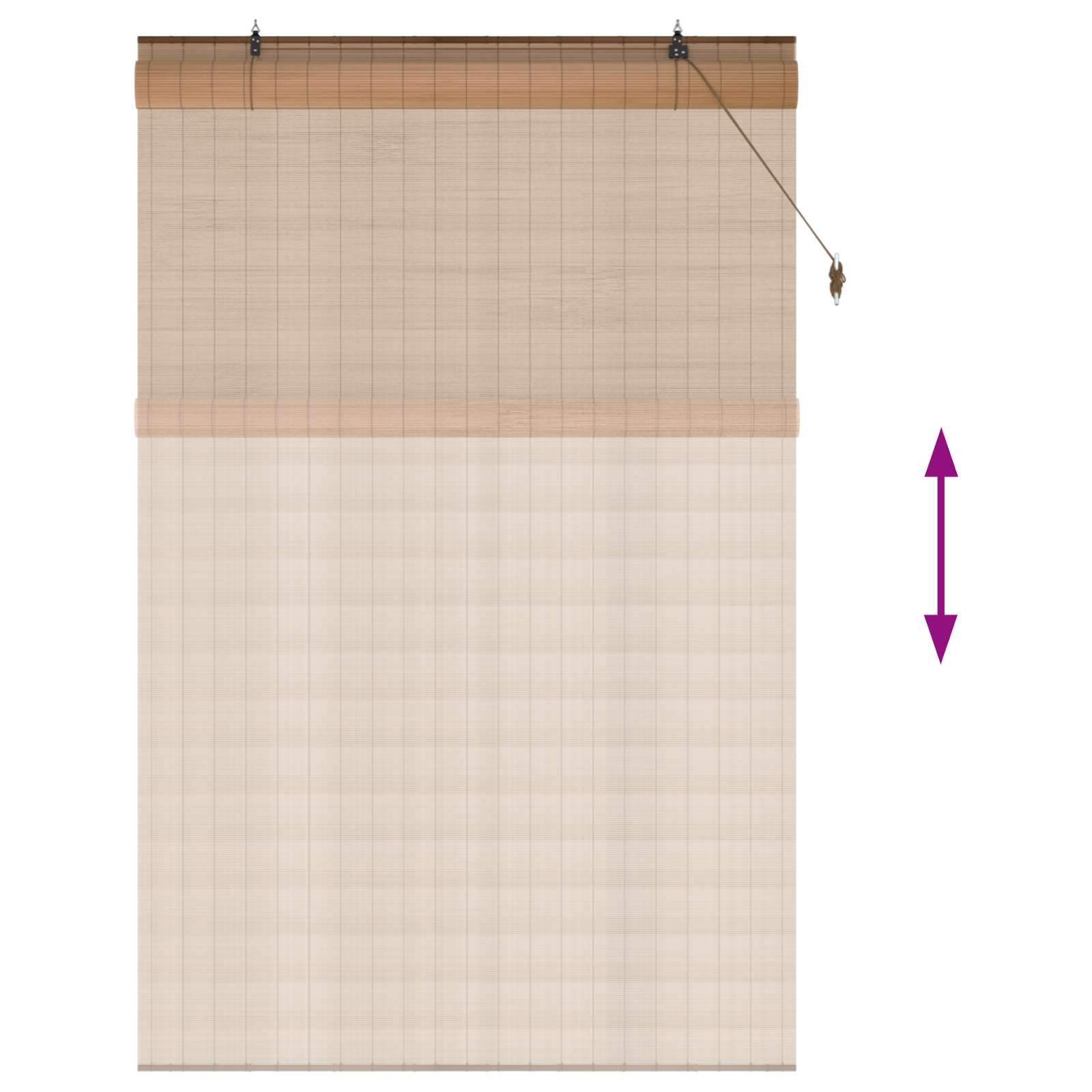 Roletta barna 160 x 220 cm bambusz