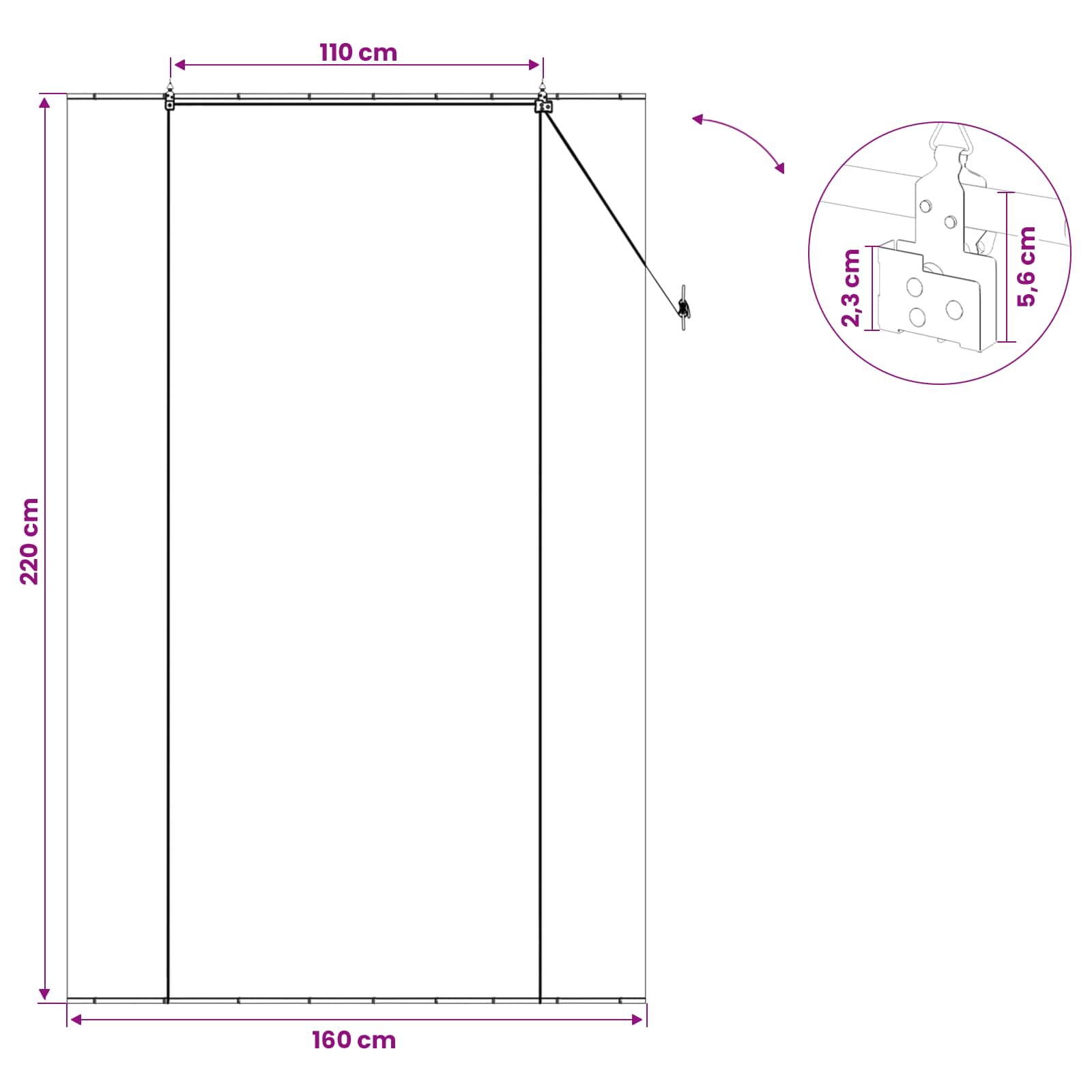 Roletta barna 160 x 220 cm bambusz