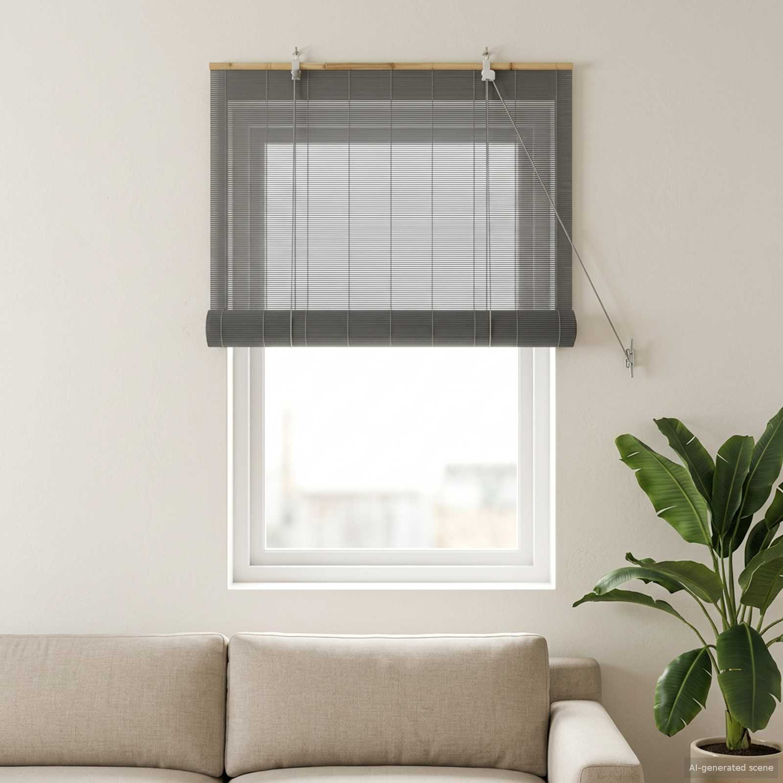 Roletta szürke 40 x 160 cm bambusz