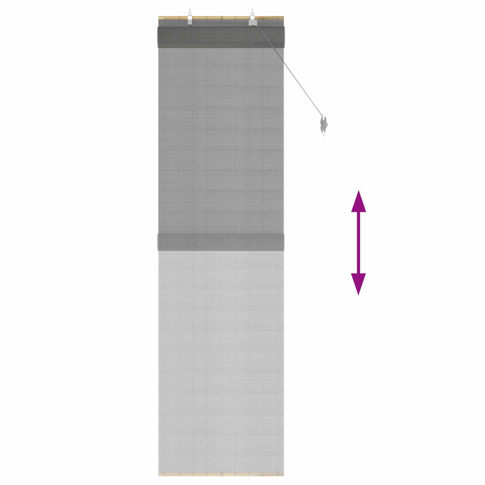 Roletta szürke 40 x 220 cm bambusz
