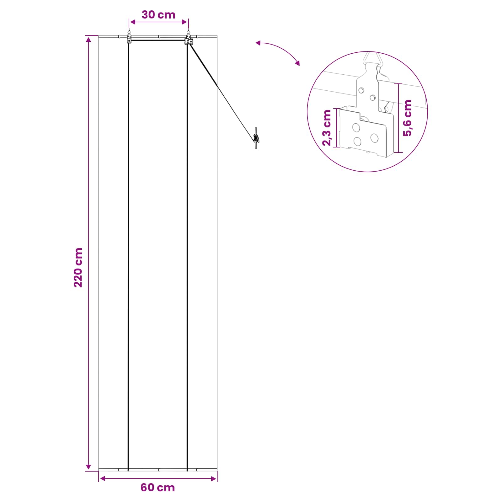Roletta szürke 60 x 220 cm bambusz