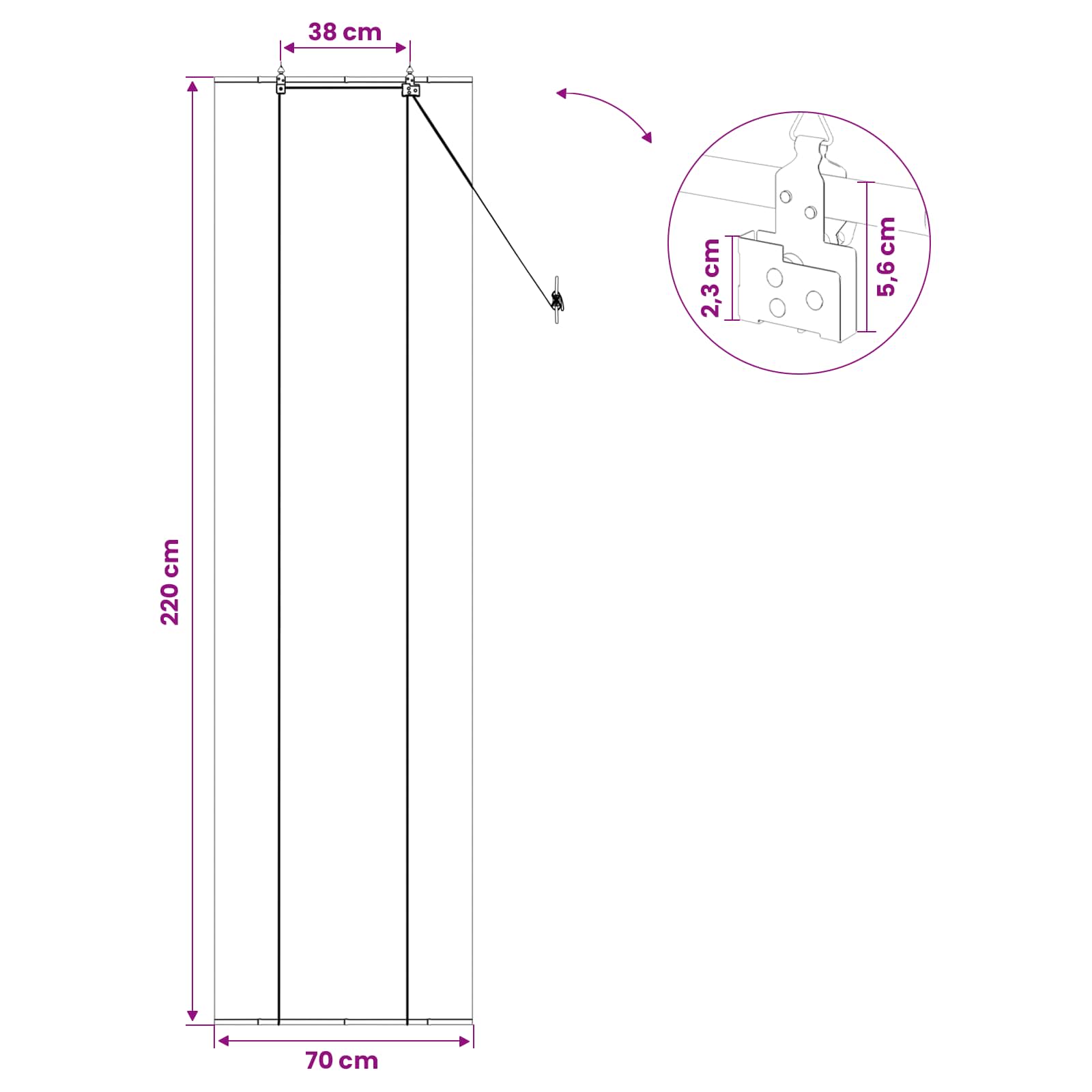 Roletta szürke 70 x 220 cm bambusz