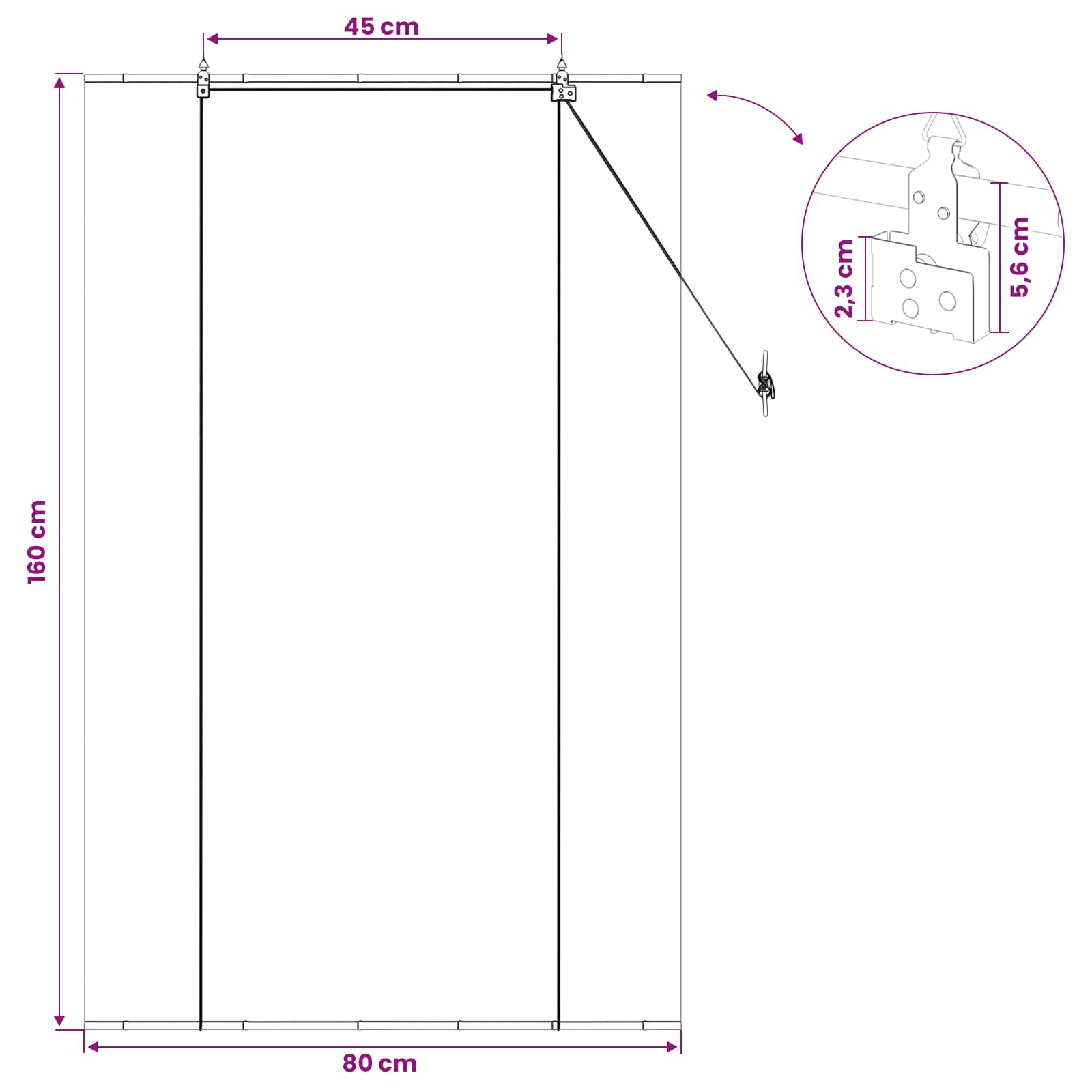 Roletta szürke 80 x 160 cm bambusz