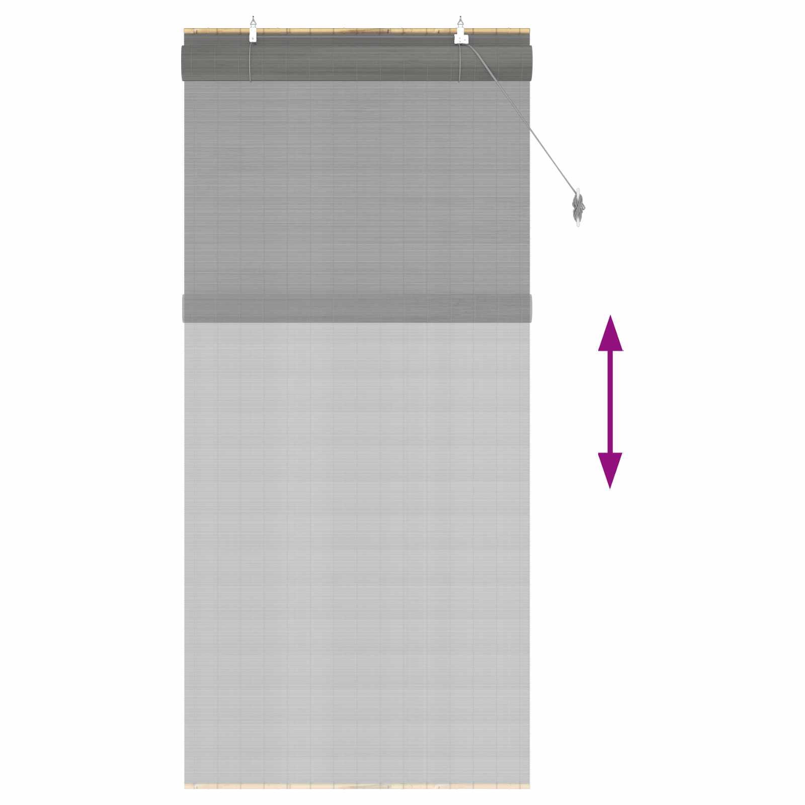 Roletta szürke 80 x 220 cm bambusz