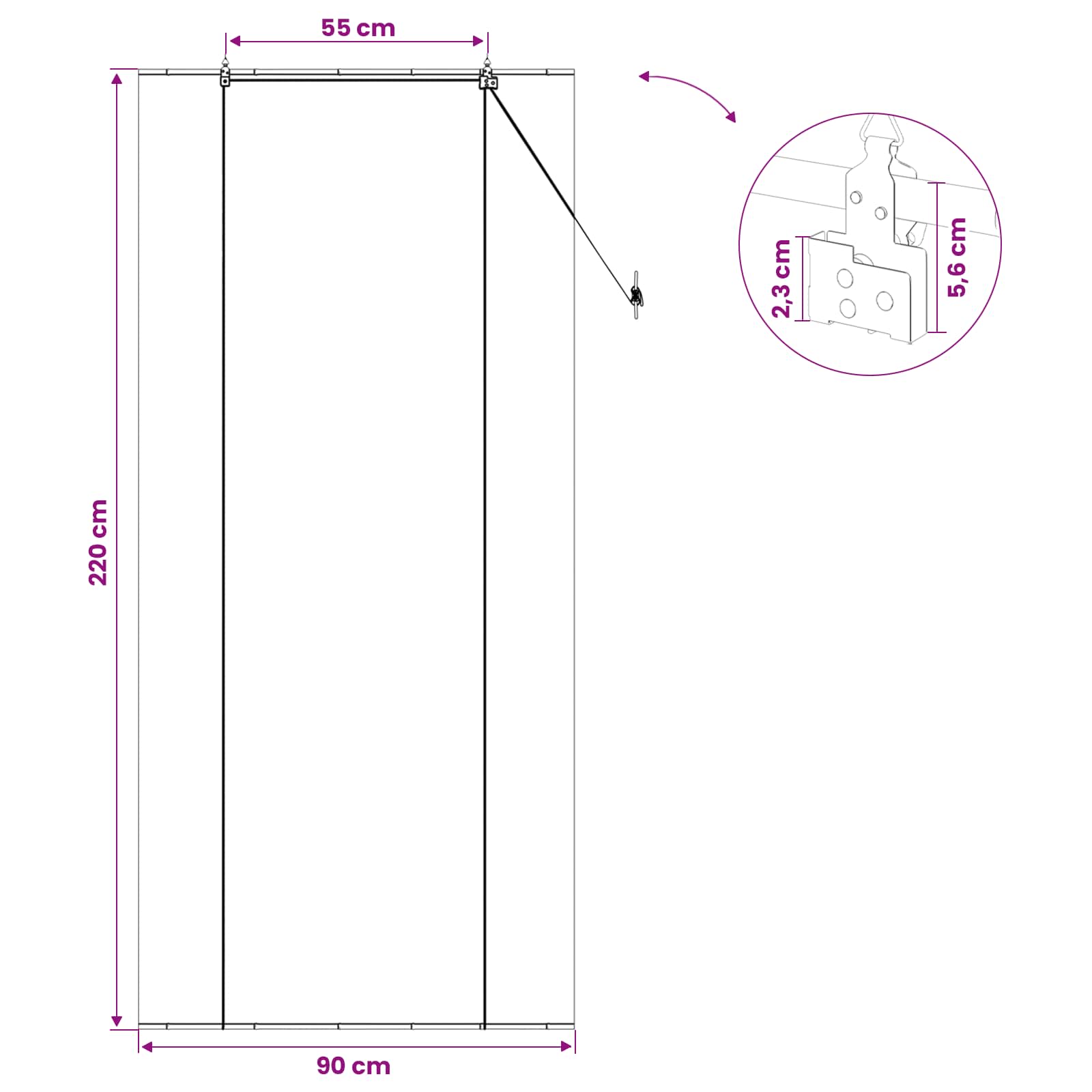 Roletta szürke 90 x 220 cm bambusz
