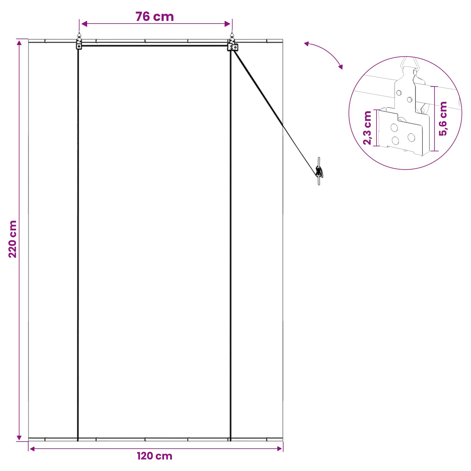 Roletta szürke 120 x 220 cm bambusz
