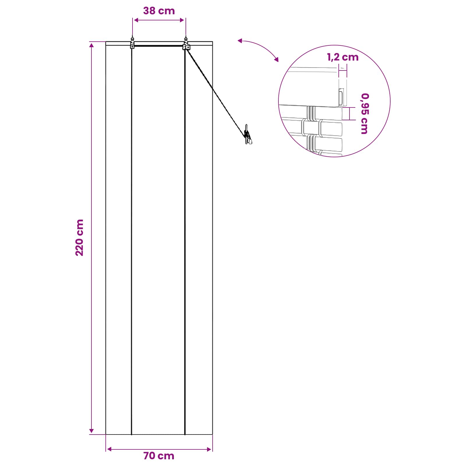 Roletta barna 70 x 220 cm bambusz