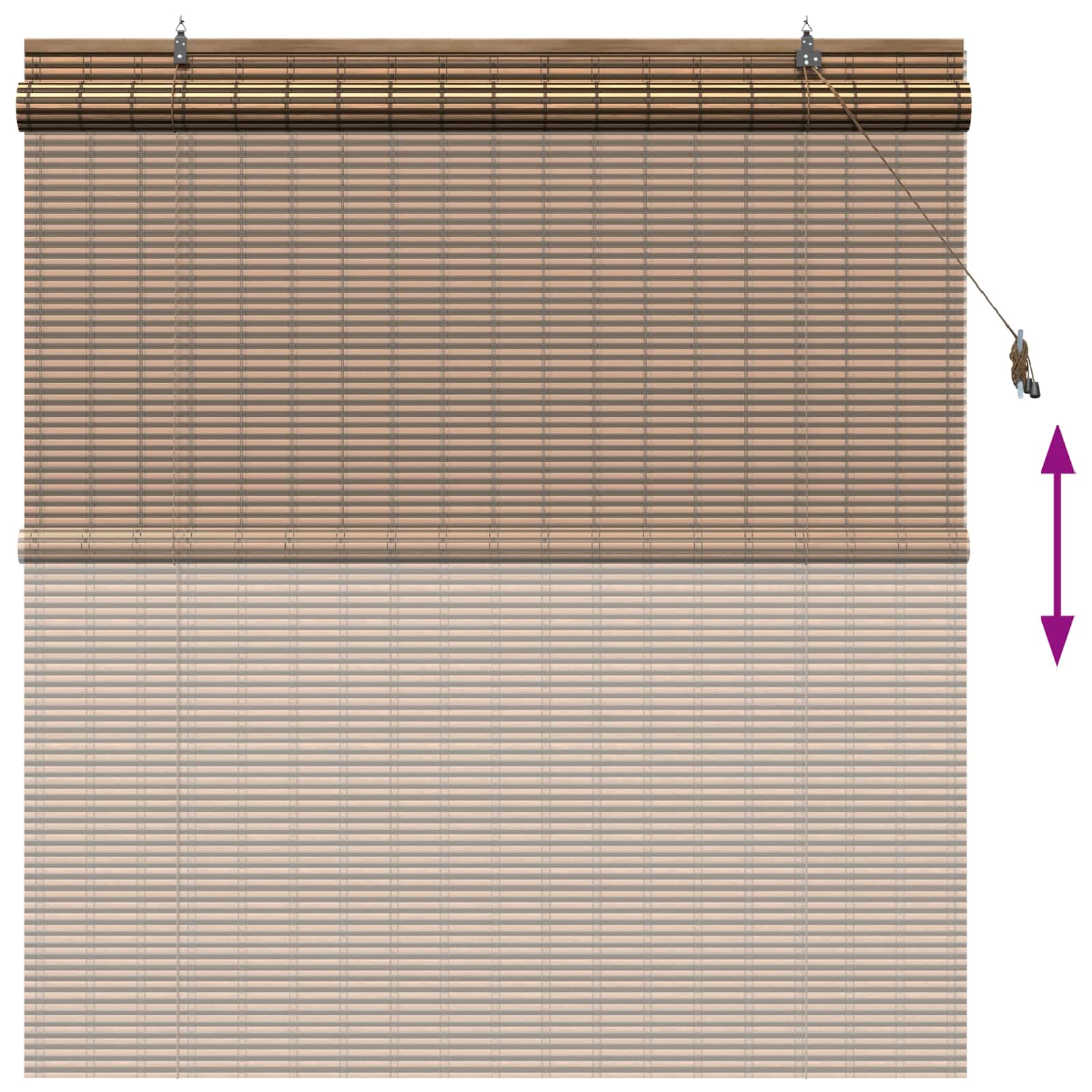 Roletta barna 130 x 160 cm bambusz