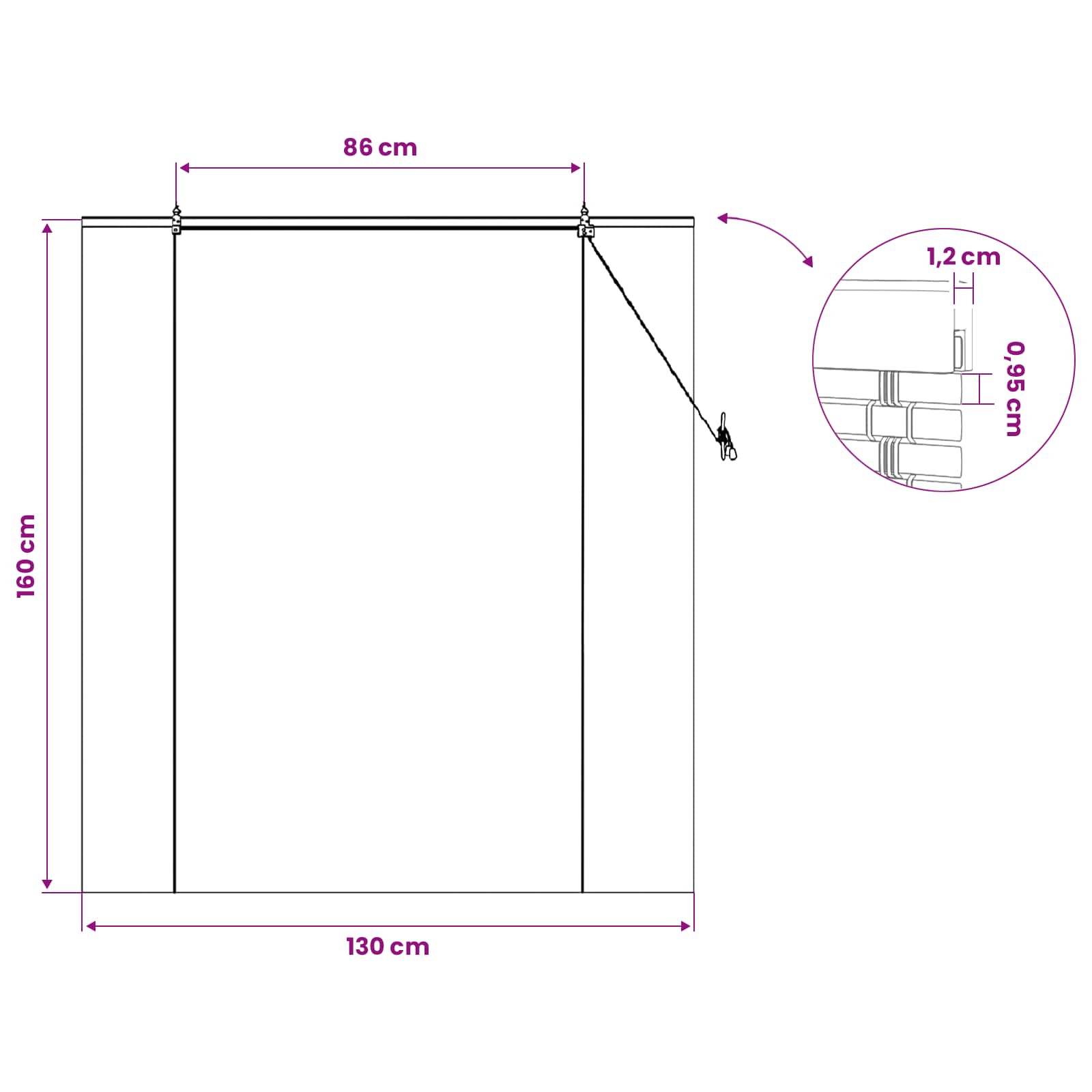 Roletta barna 130 x 160 cm bambusz