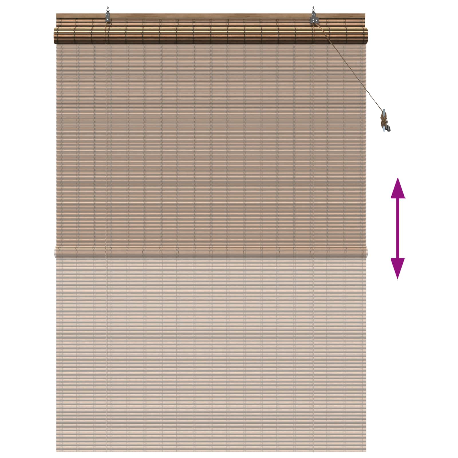 Roletta barna 160 x 220 cm bambusz