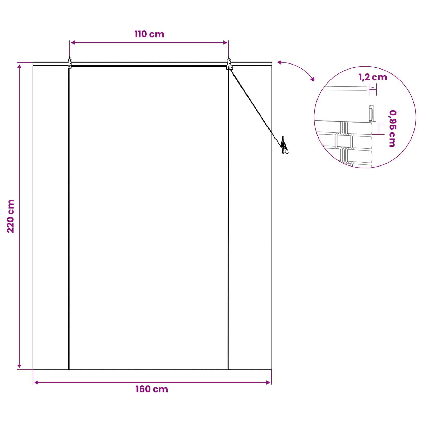 Roletta barna 160 x 220 cm bambusz