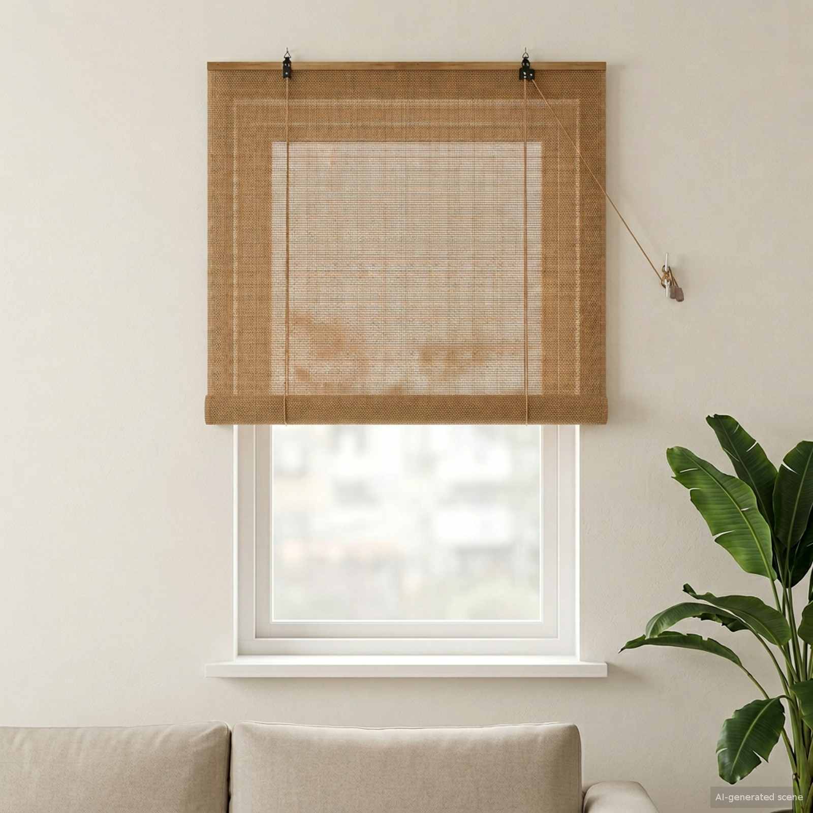 Roletta barna 80 x 160 cm bambusz