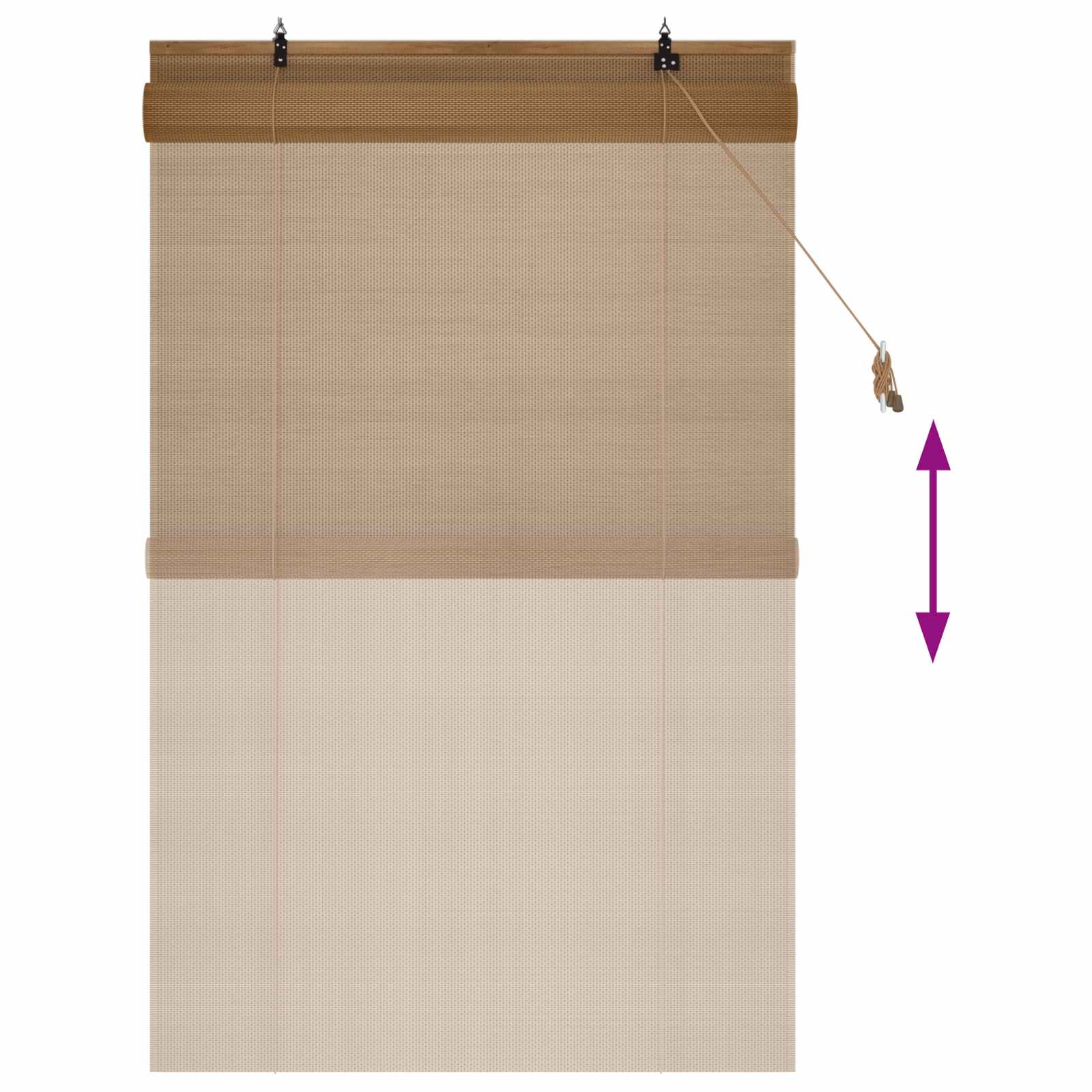 Roletta barna 80 x 160 cm bambusz
