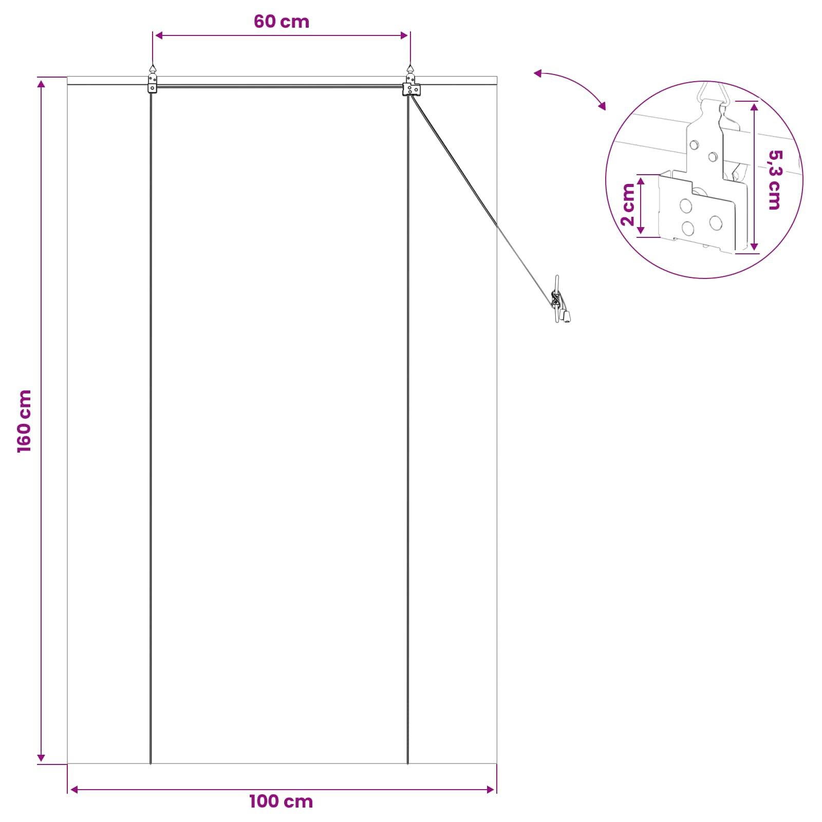 Roletta barna 100 x 160 cm bambusz