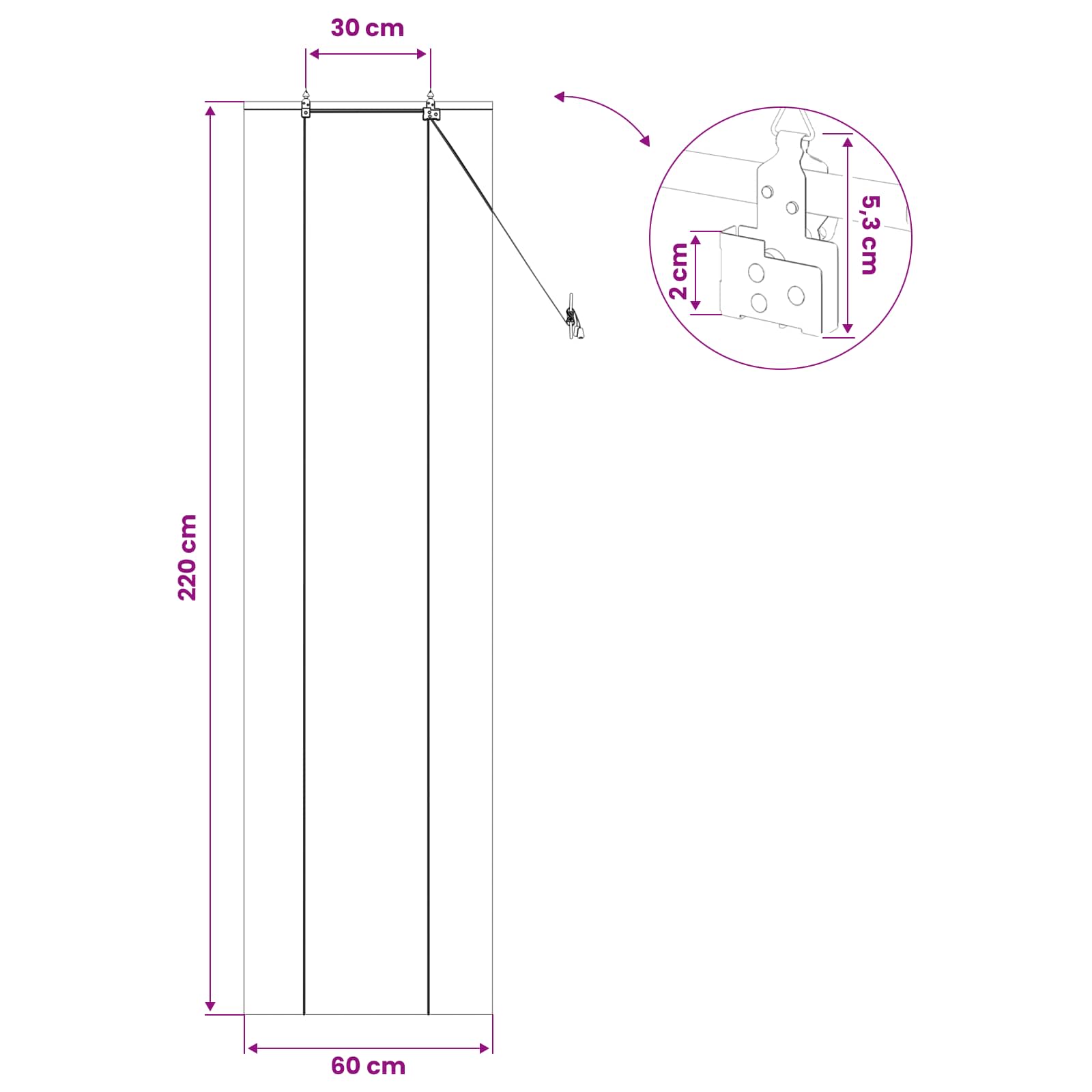 Roletta barna 60 x 220 cm bambusz