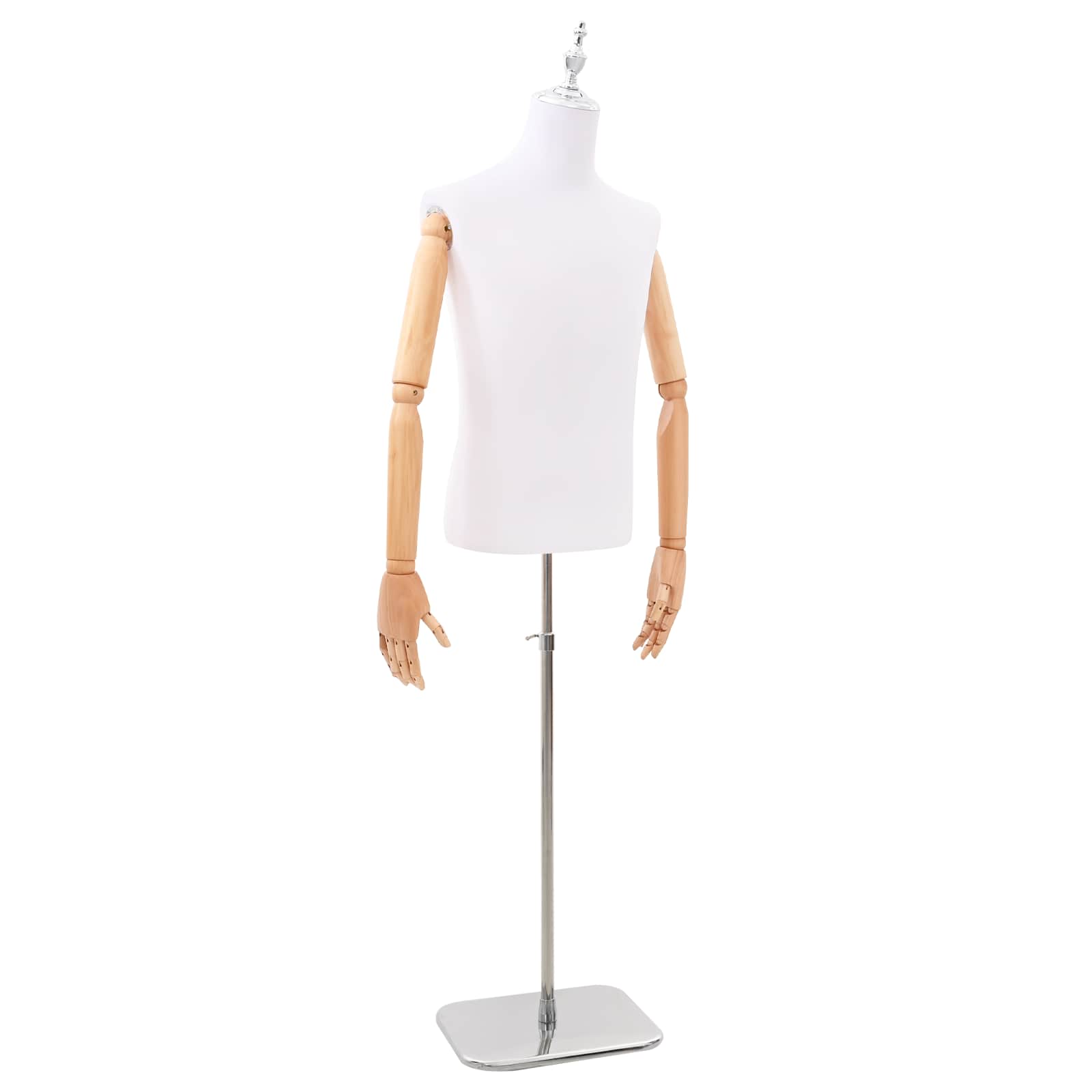 Állítható 160-232 cm-es manöken talppal férfi pp fehér