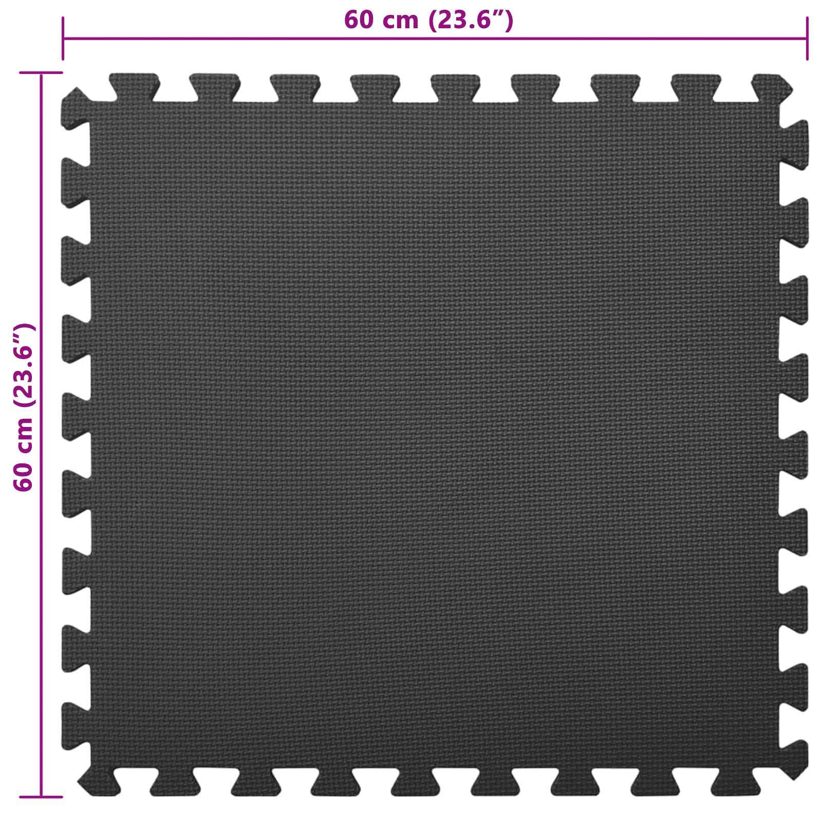 Medence aljzat 12 pcs fekete 4,32 ㎡ eva hab