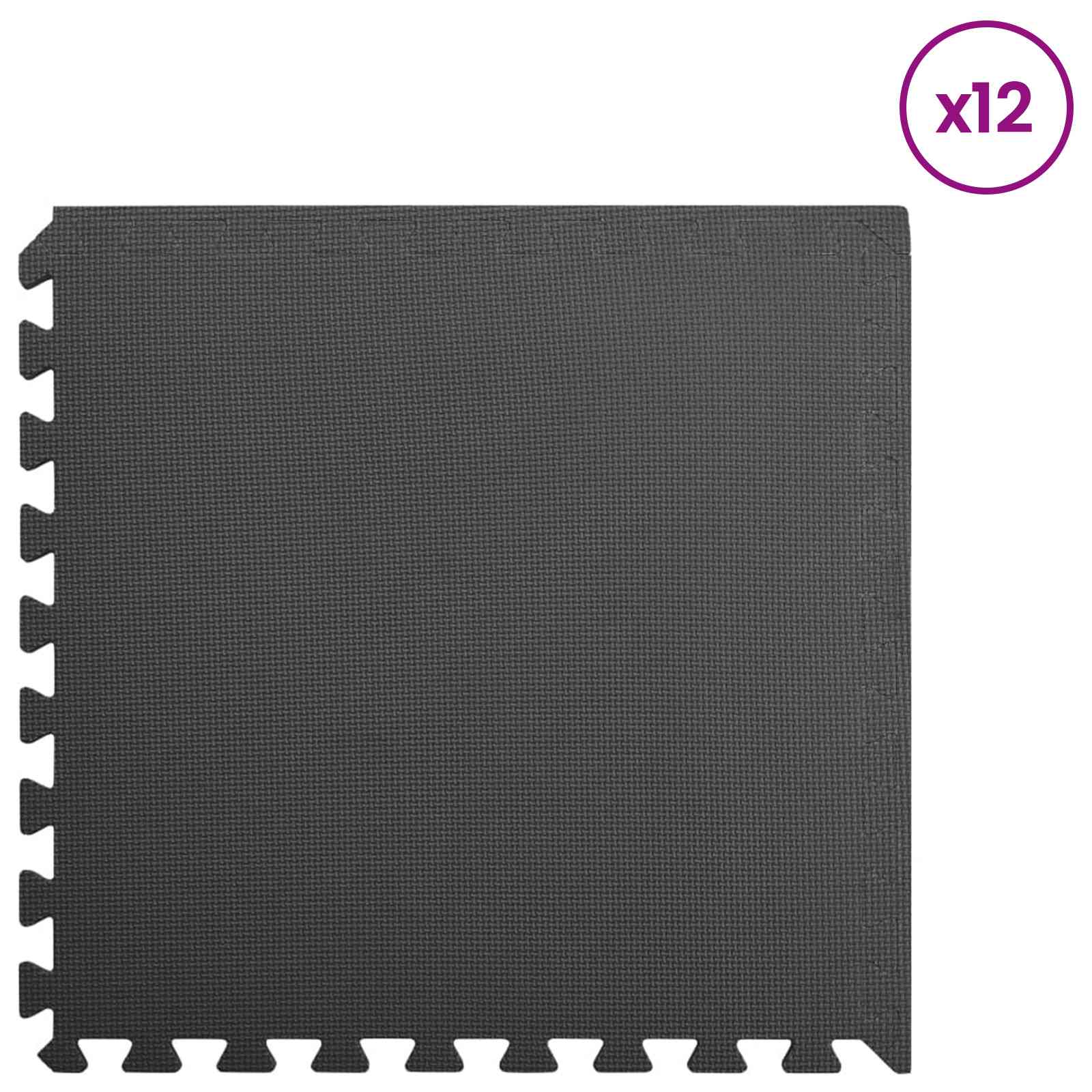 Medence aljzat 12 pcs fekete 4,32 ㎡ eva hab