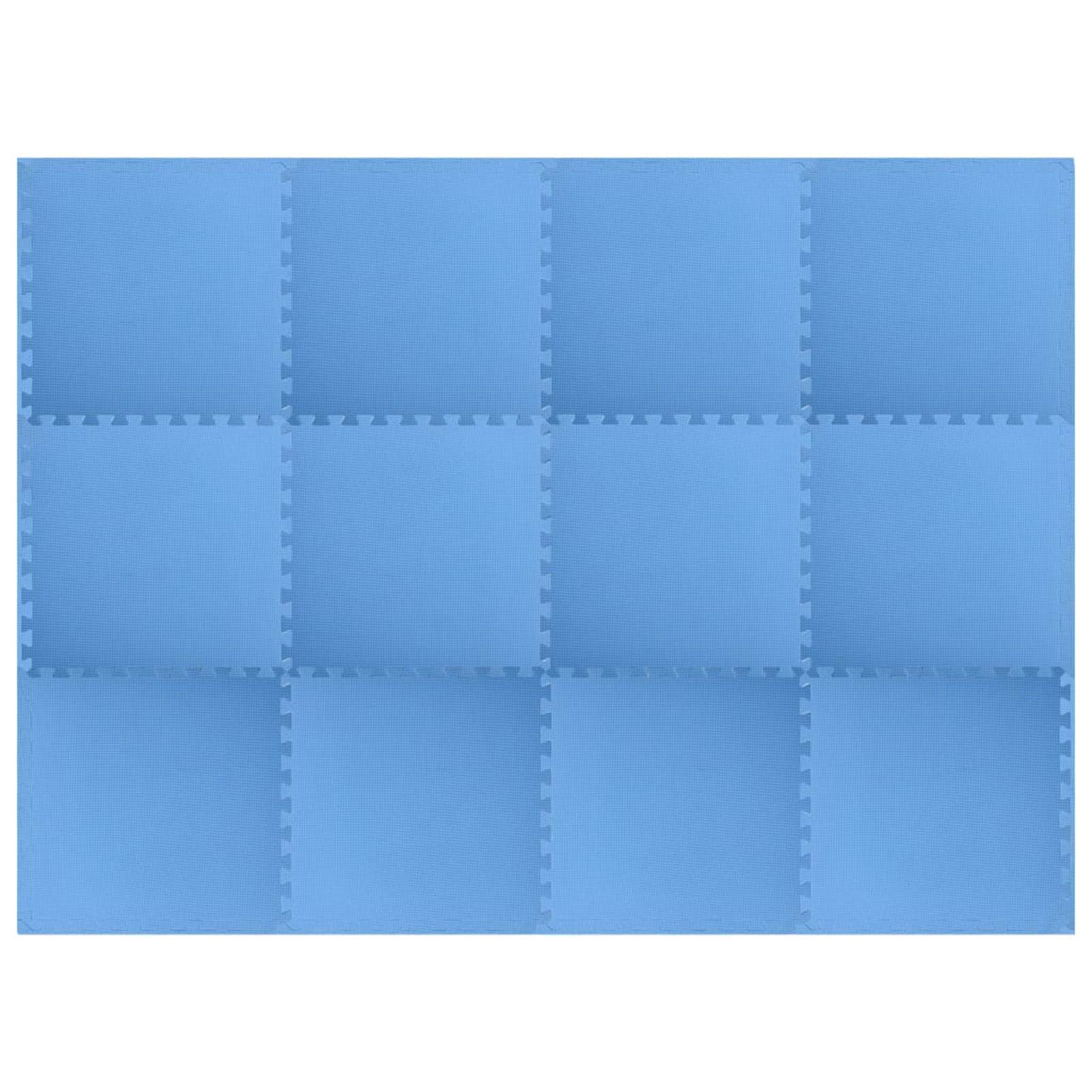 Puzzle edzőszőnyegek 12 pcs kék 4,32 ㎡ eva hab