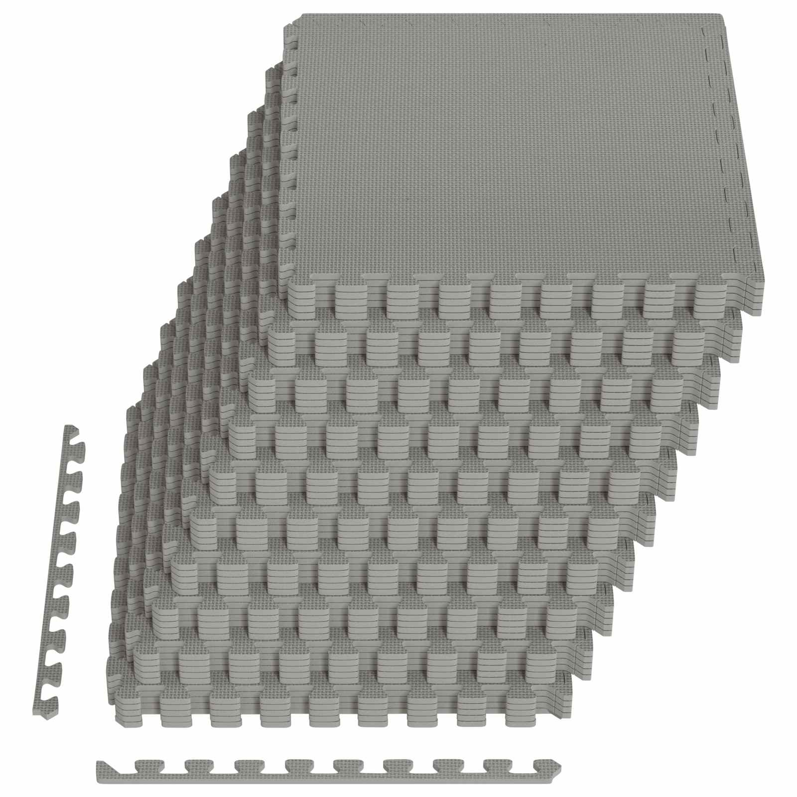 Padló szőnyegek 50 pcs szürke 18 m² eva hab